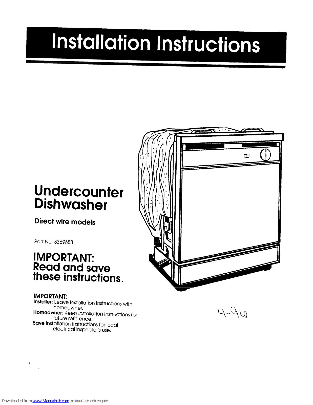 Benton Harbor Direct wire Models Installation Instructions Manual - ManualMachine.com