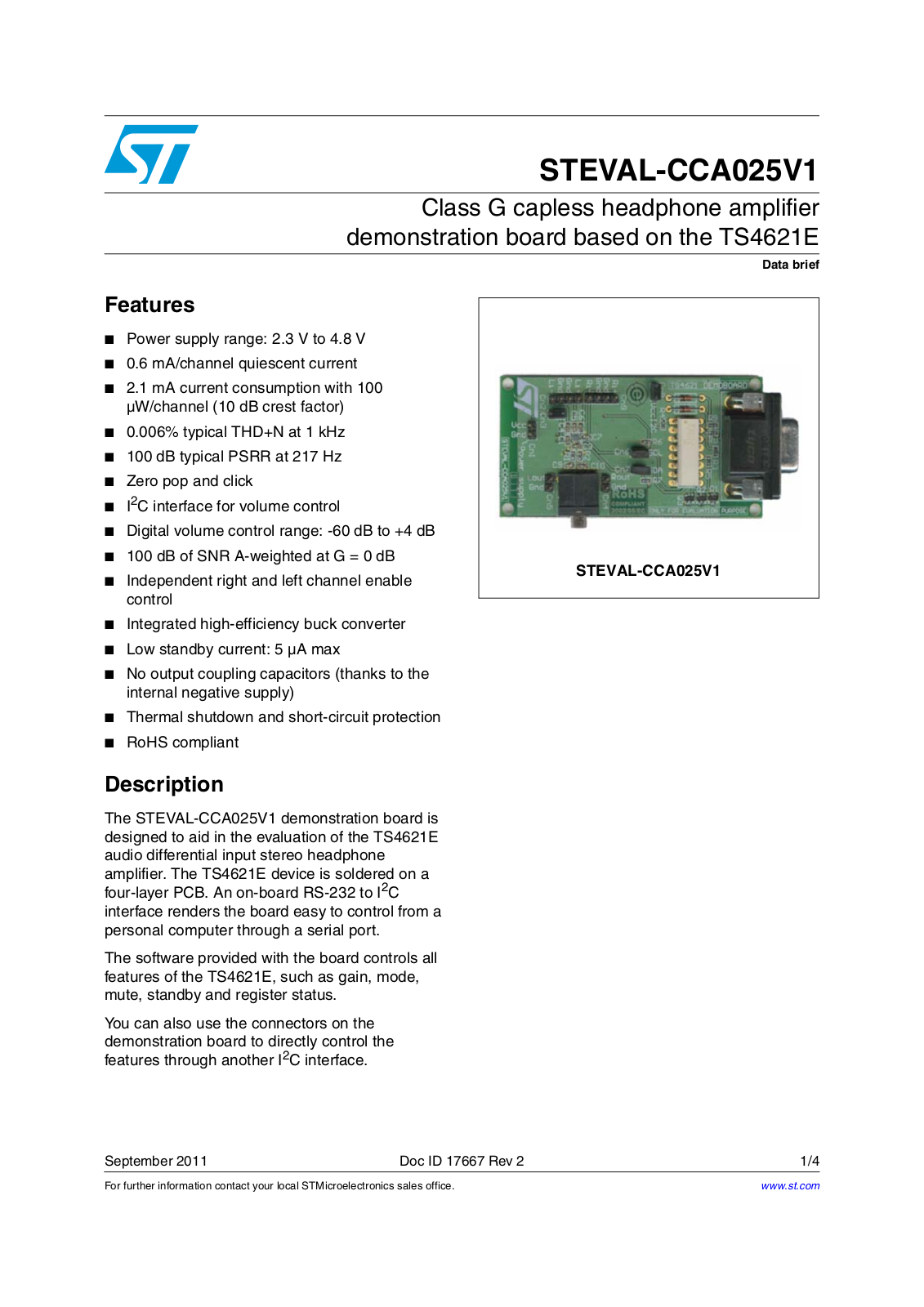 ST CCA025V1 User Manual