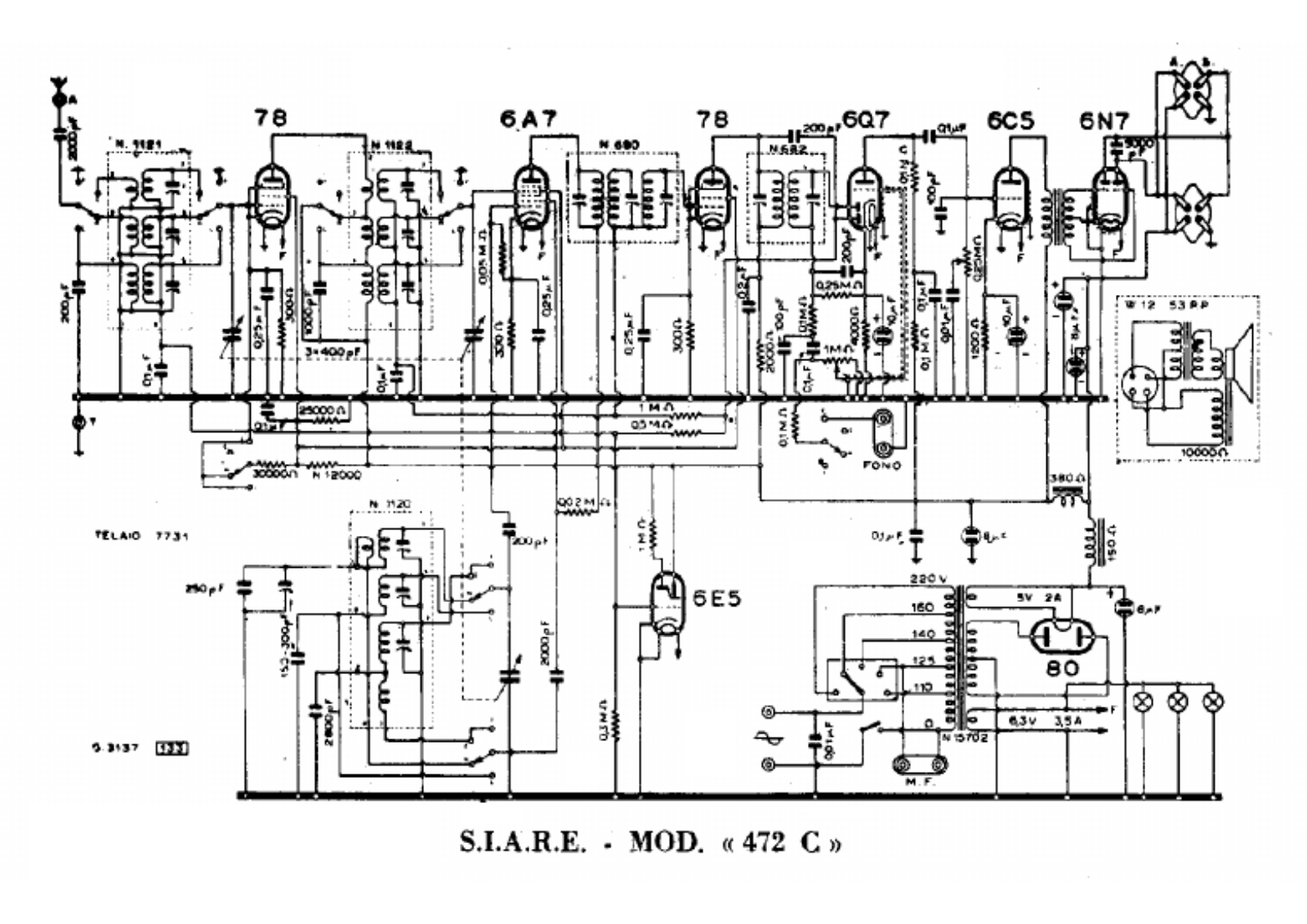 Siare Crosley 472c schematic