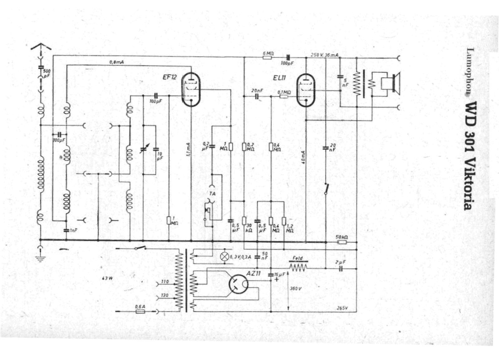 Lumophon wd301 viktoria schematic - ManualMachine.com