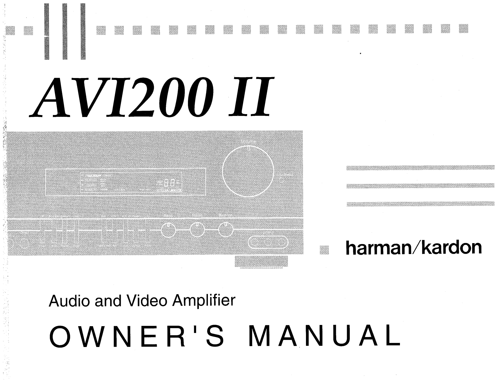 Harman kardon AVI200 II Manual