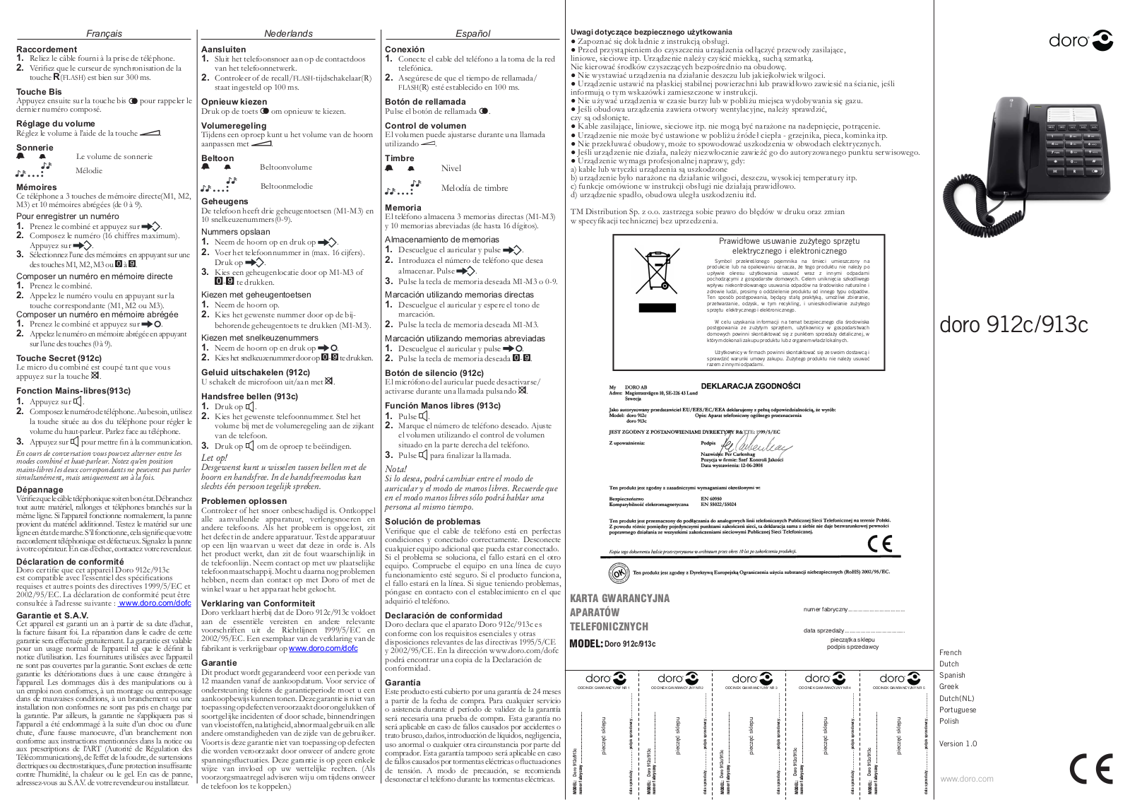 DORO 913c User Manual