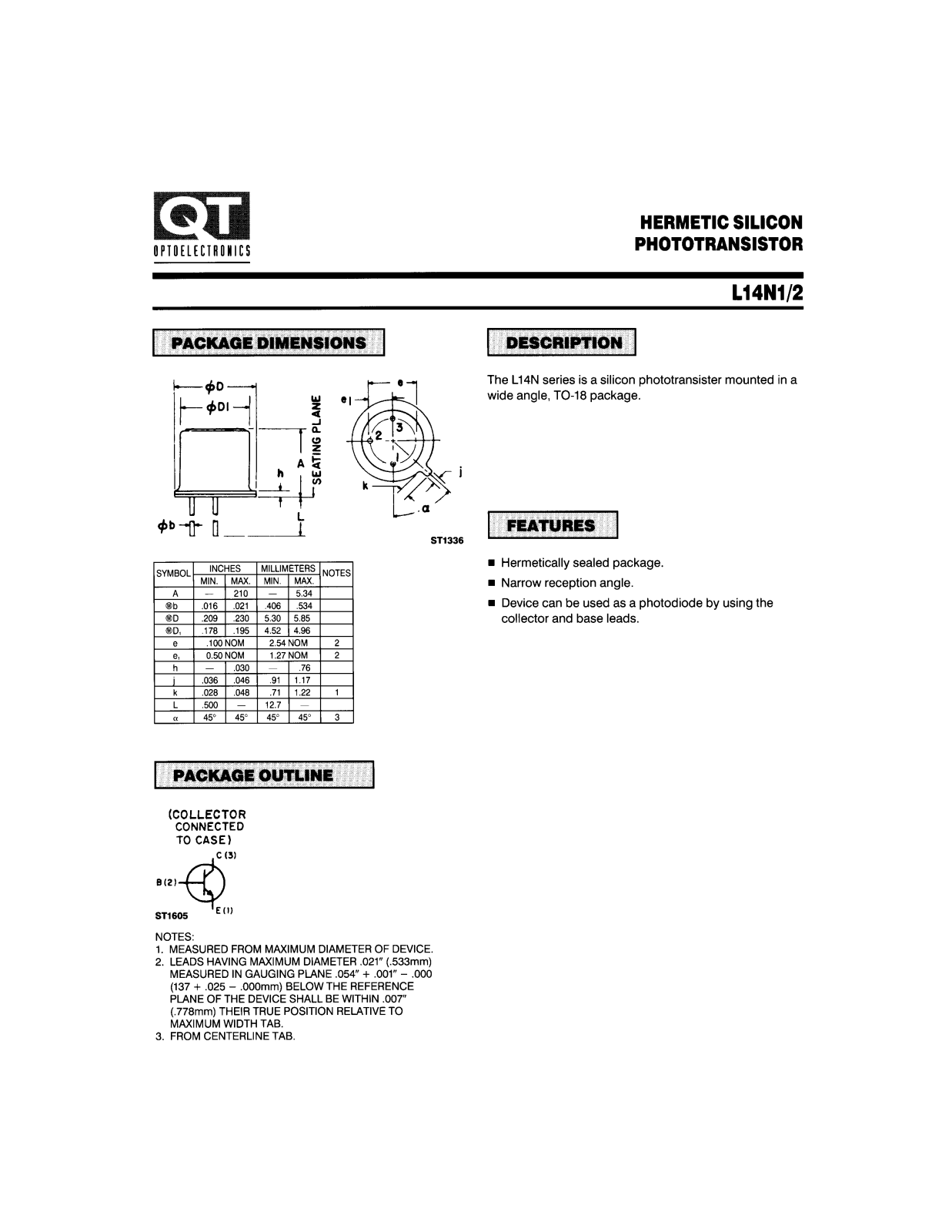 QT L14N2, L14N1 Datasheet