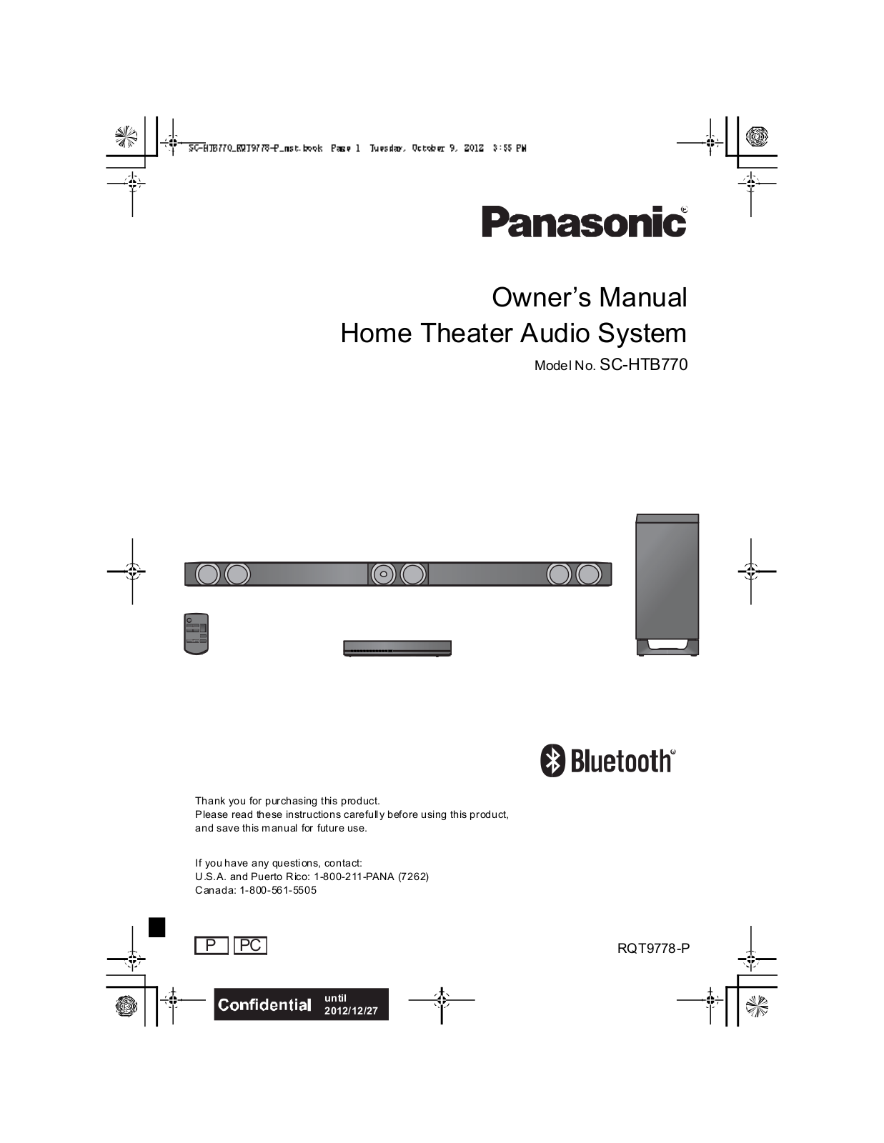 Panasonic 11BT1301 Users Manual