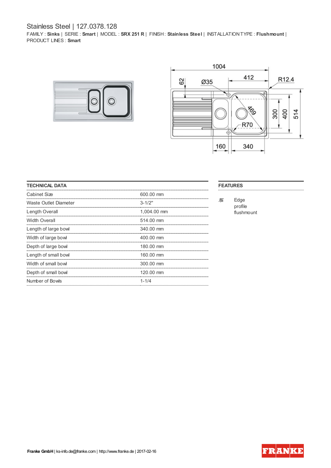 Franke 127.0378.128 Service Manual