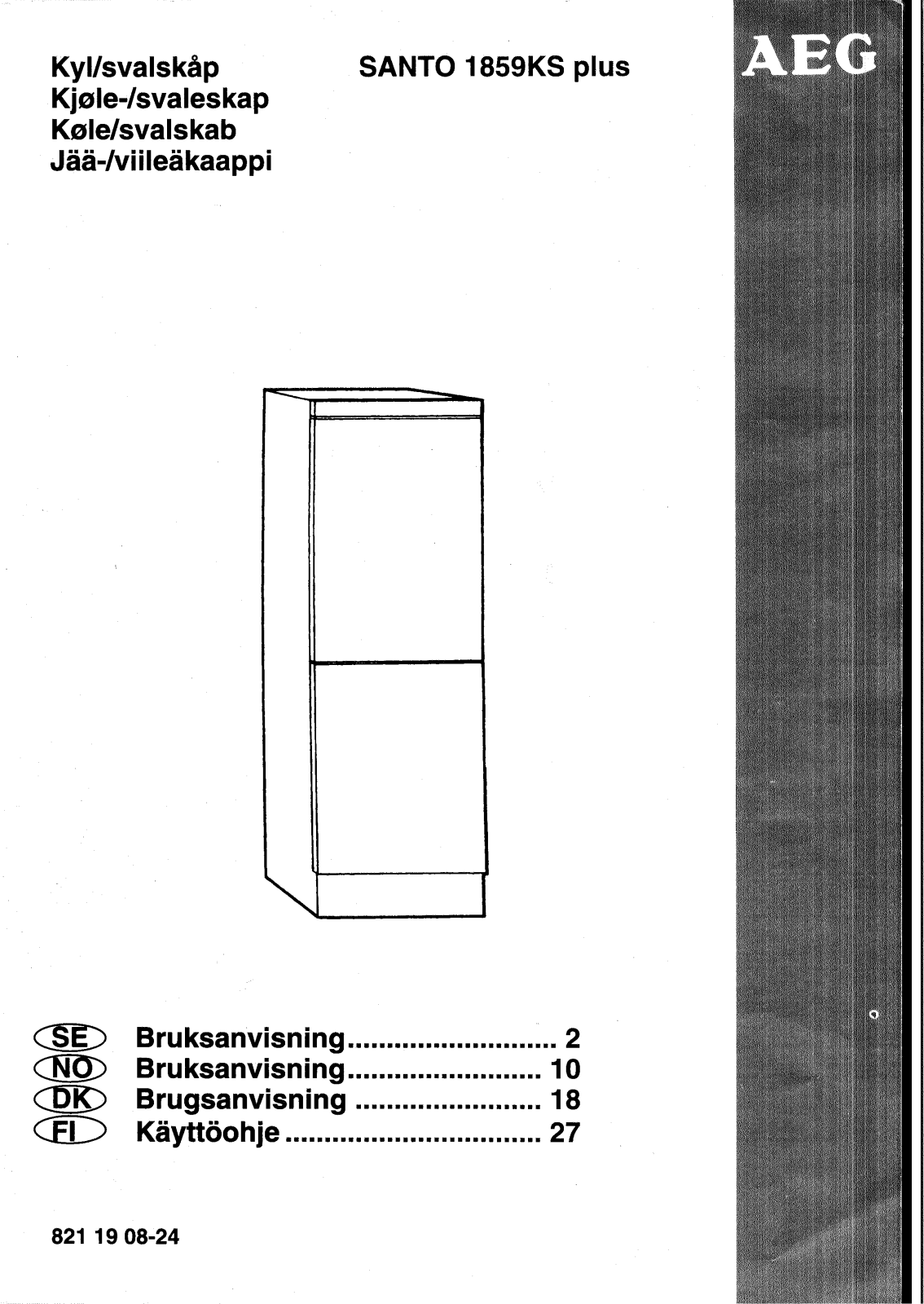 AEG S1550KS, S1555KSP, S1850KS, S1859KSP, S1855KSP User Manual