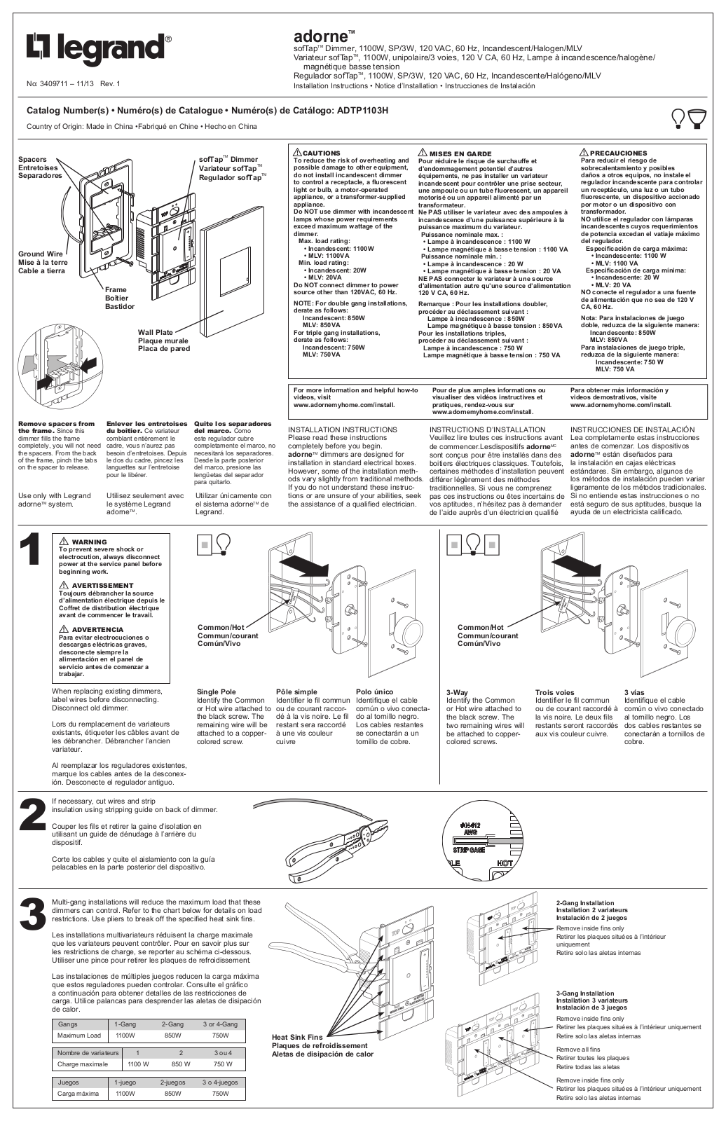 Legrand LEE1980 Installation & Assembly - ManualMachine.com