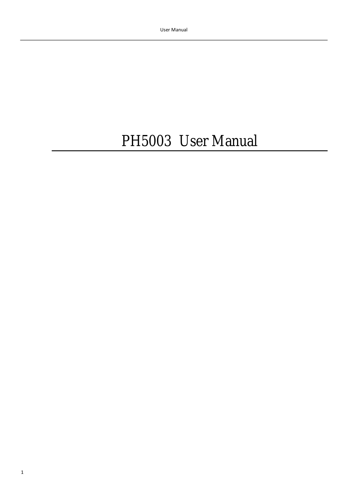 PCD PH5003 User Manual