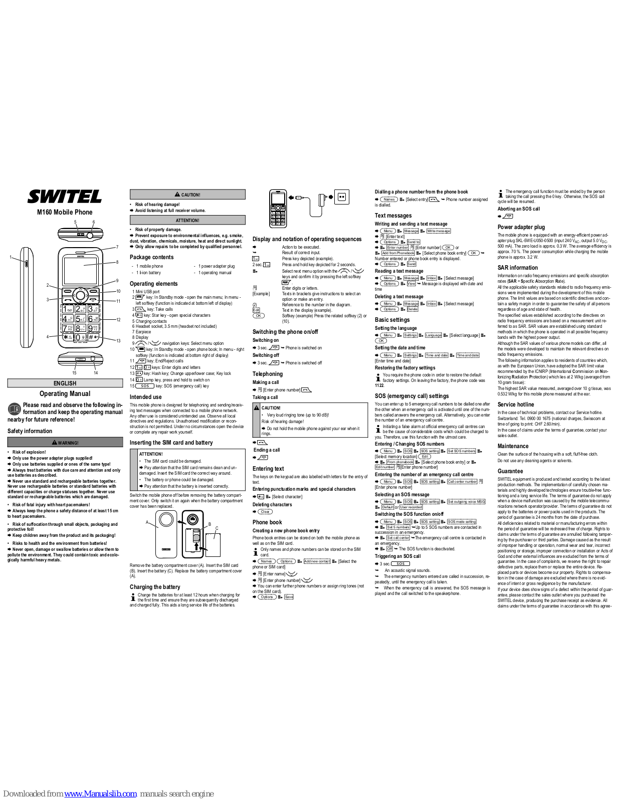 switel M160 Operating Instructions Manual