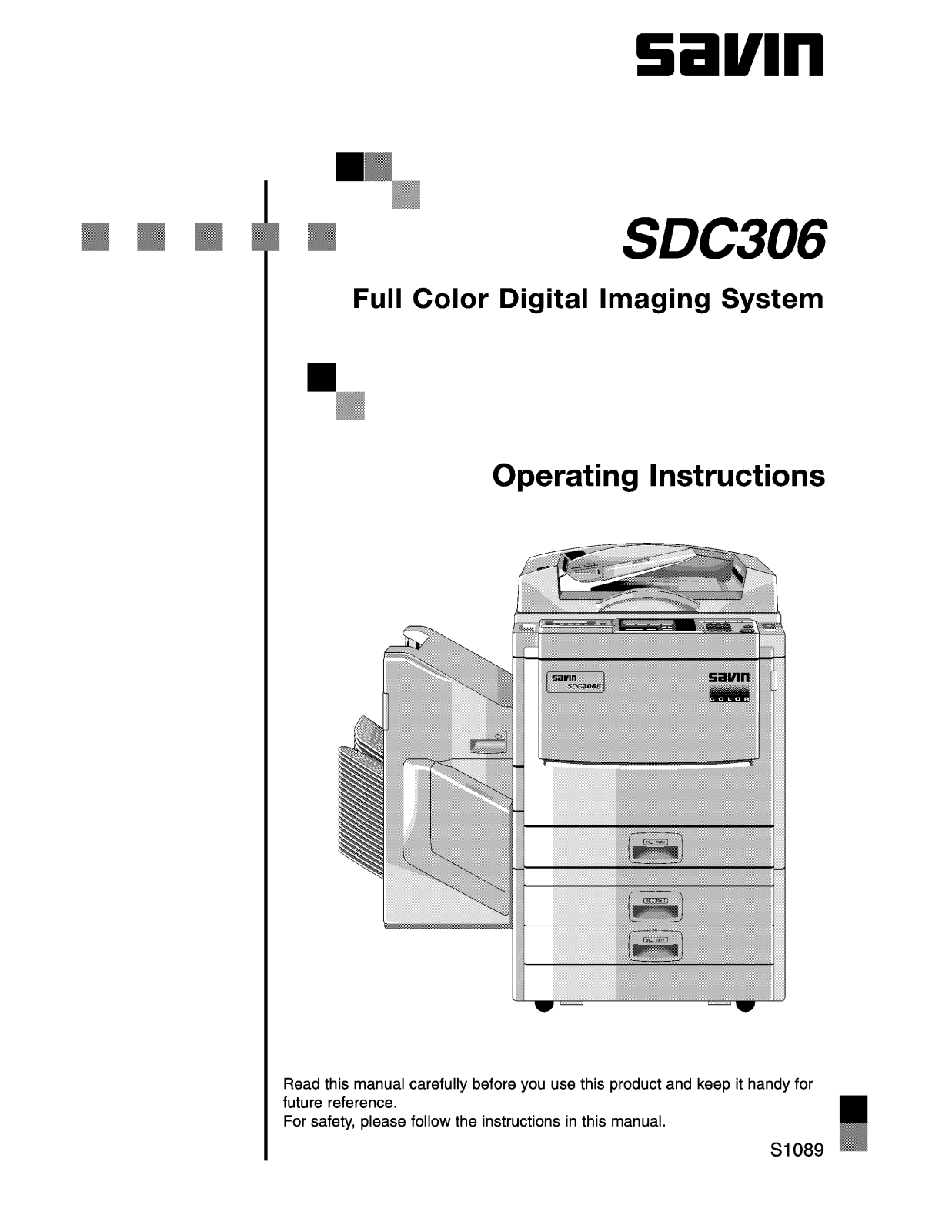 Savin SDC306 User Manual