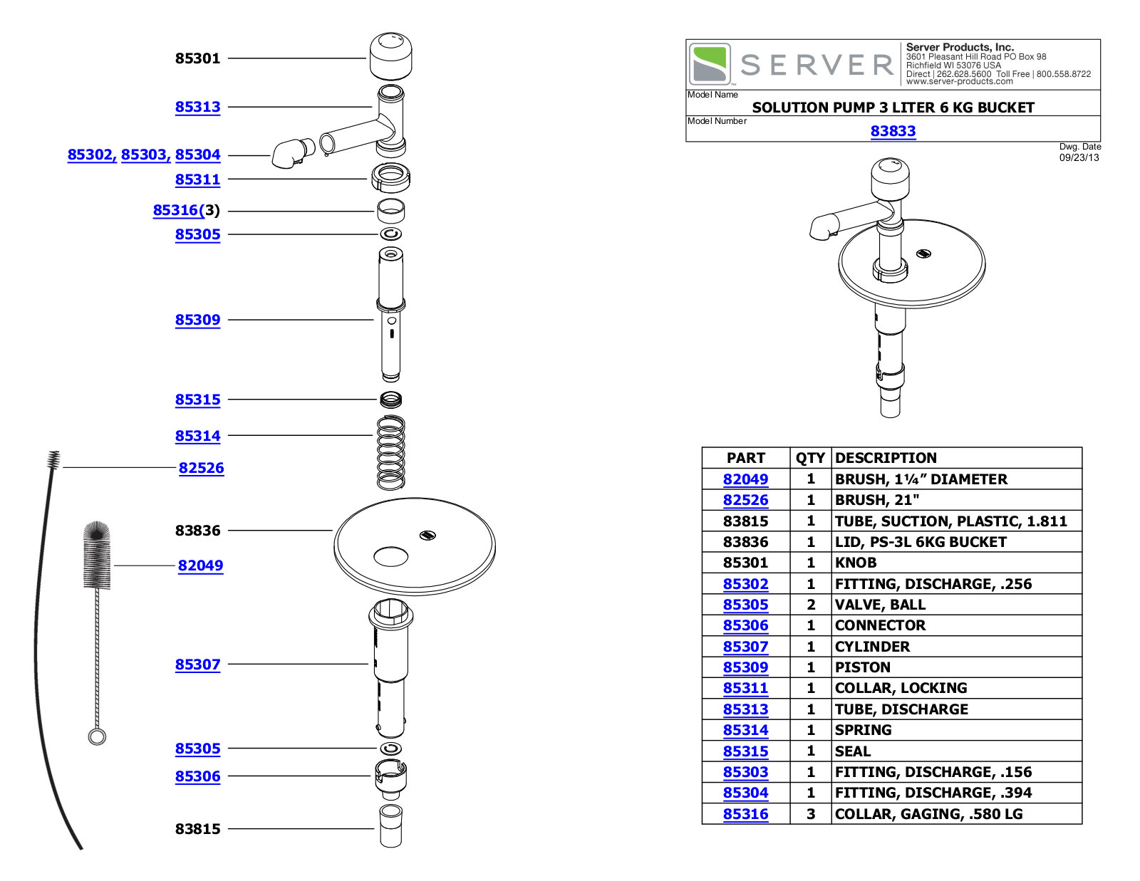 Server 83833 Parts Manual