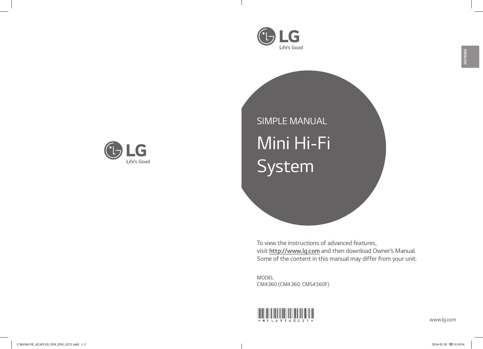 LG CM4360 USER GUIDE