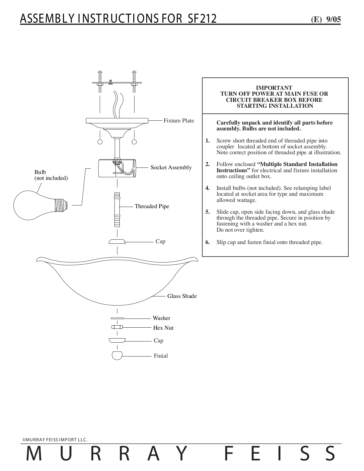 Feiss SF212 User Manual