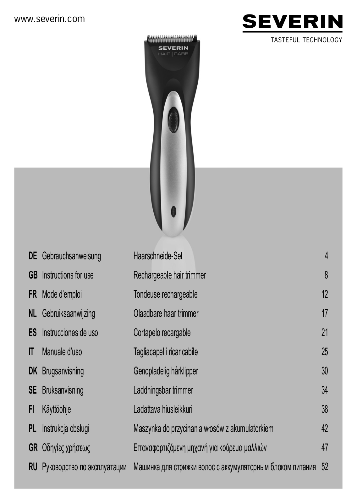 Severin HS 0704 operation manual