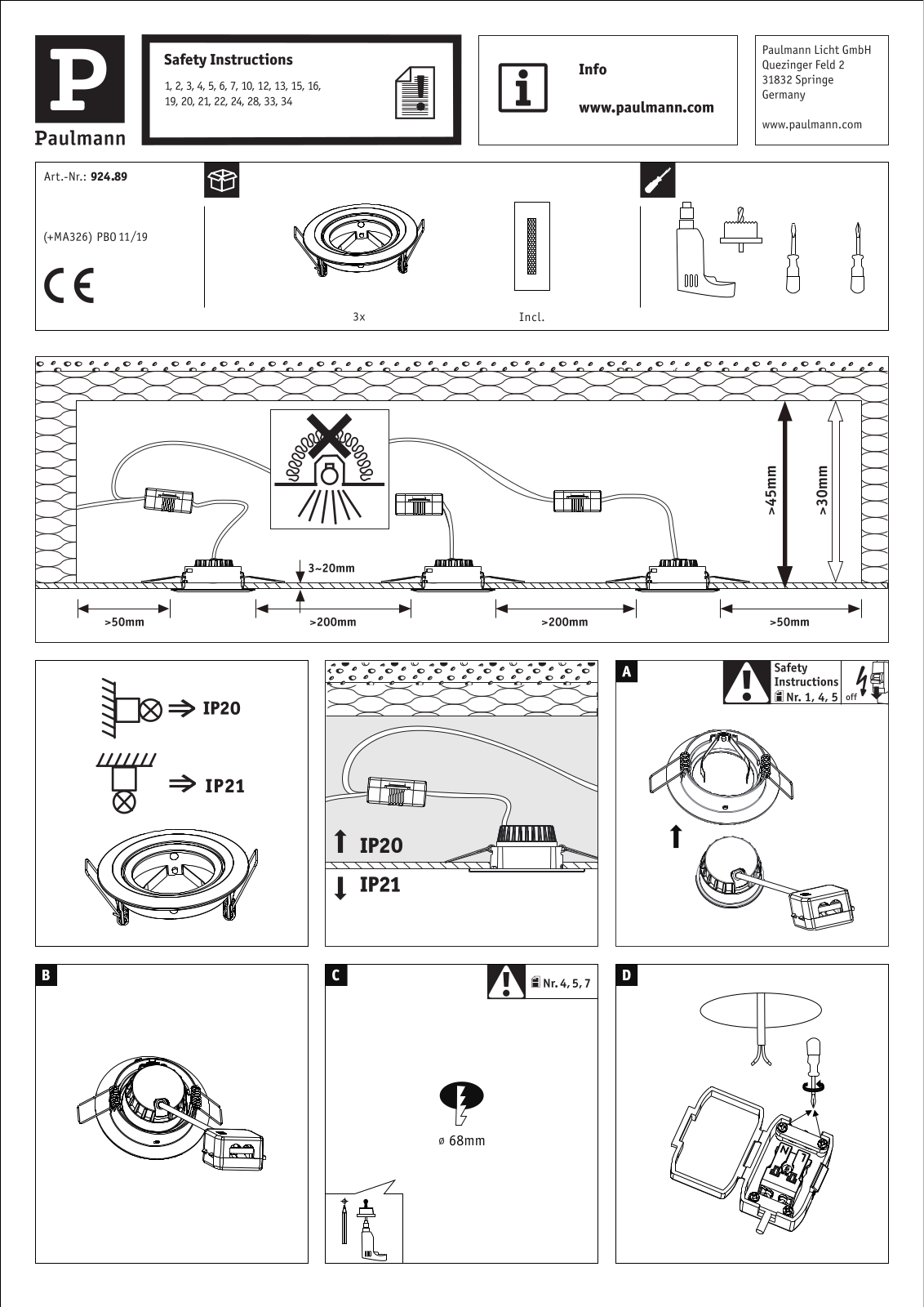 Paulmann 92489 Installation manual - ManualMachine.com