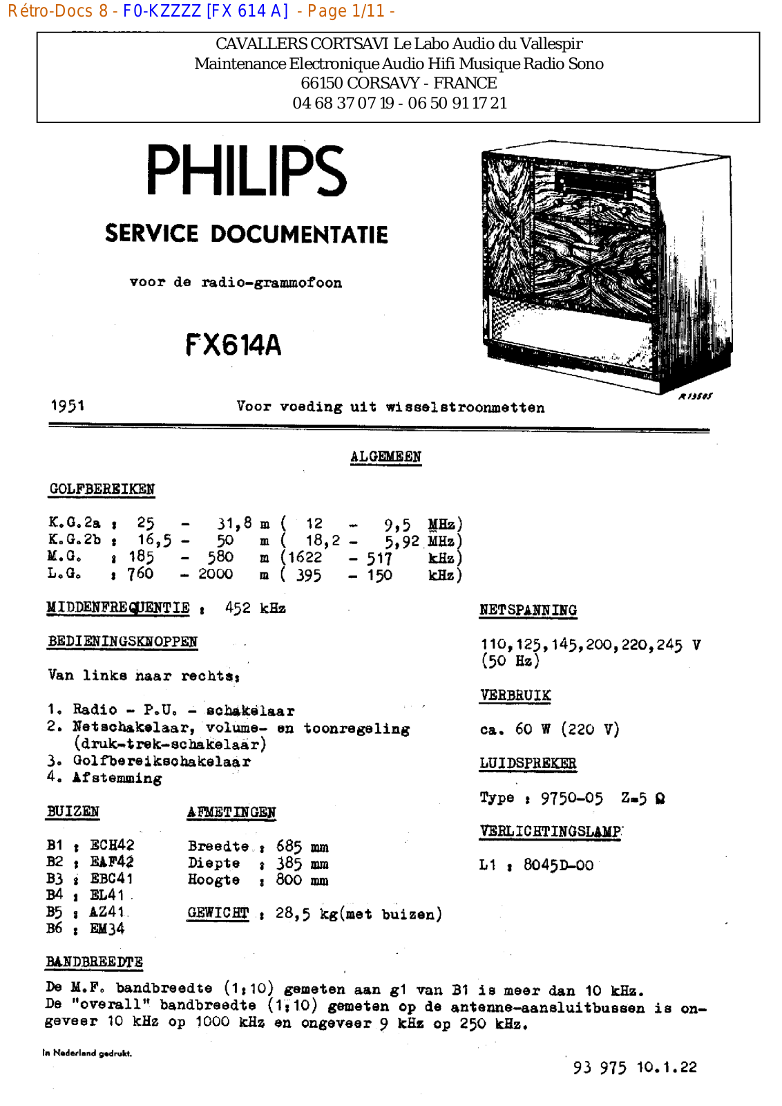 Philips fx 614 a Datasheet - ManualMachine.com