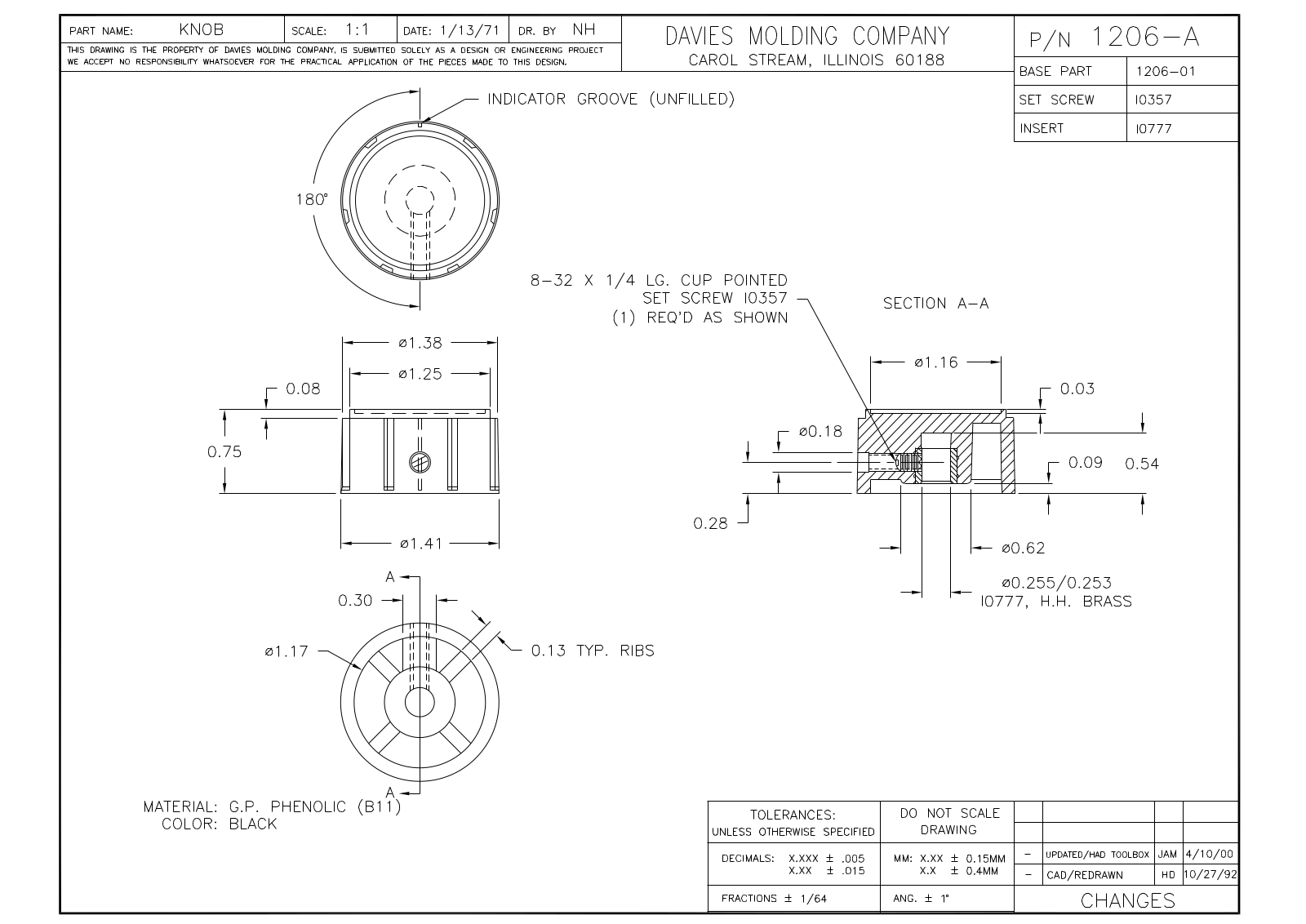 Davies Molding 1206-A Reference Drawing