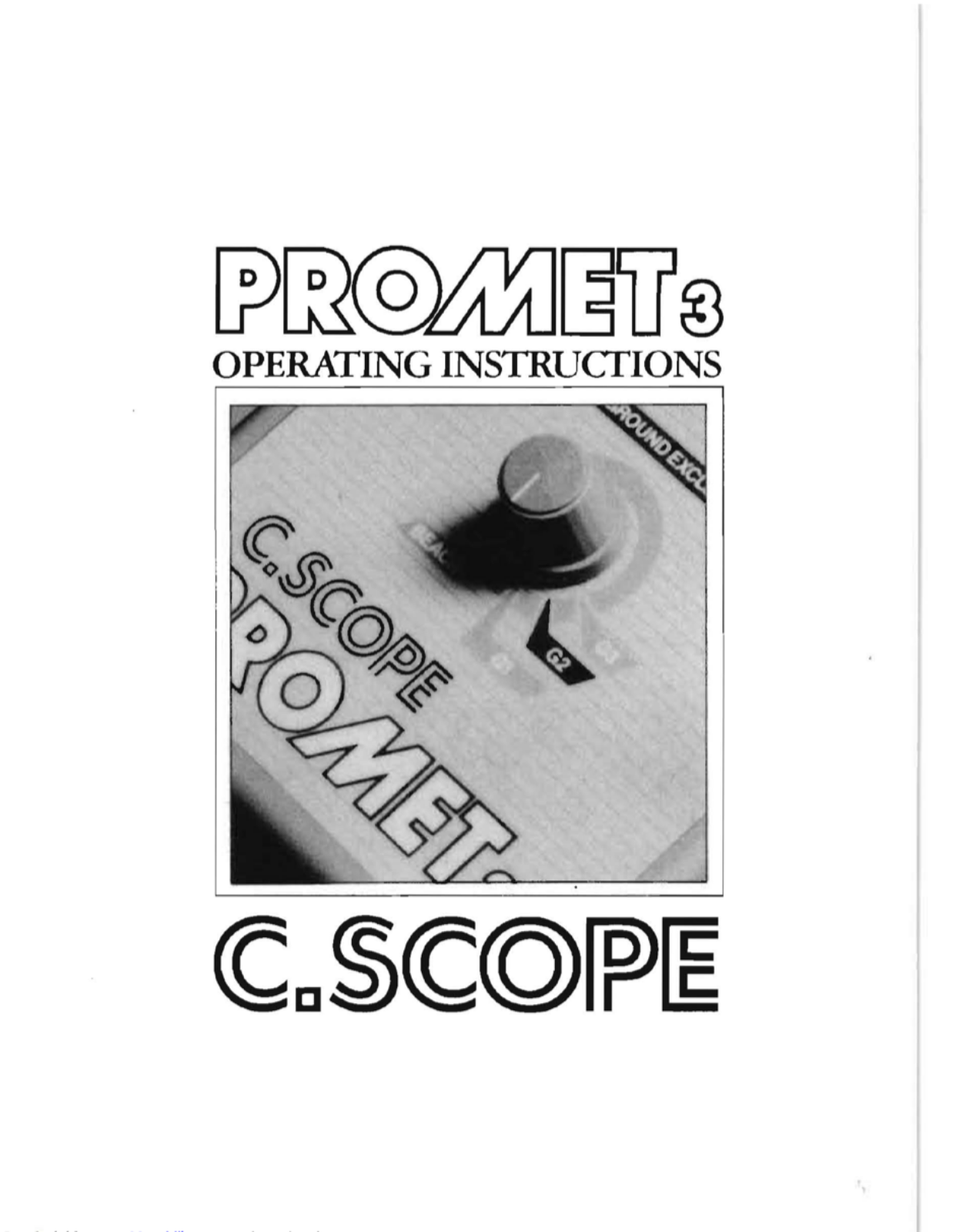 C-SCOPE PROMET3 operating instructions manual