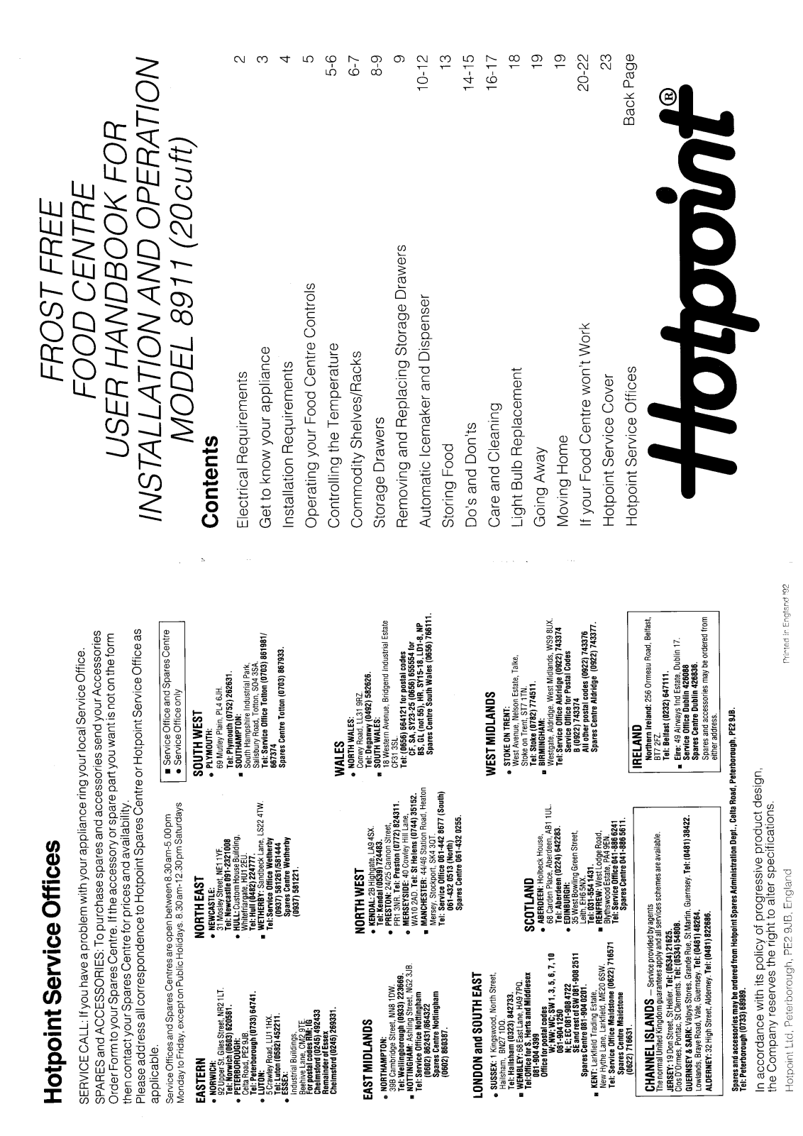 Hotpoint-Ariston HB8911 User Manual