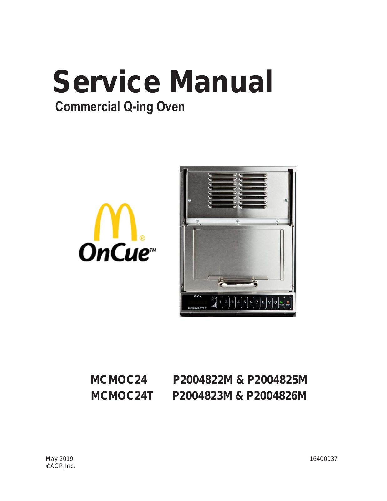 Amana Menumaster MCMOC24 Service Manual