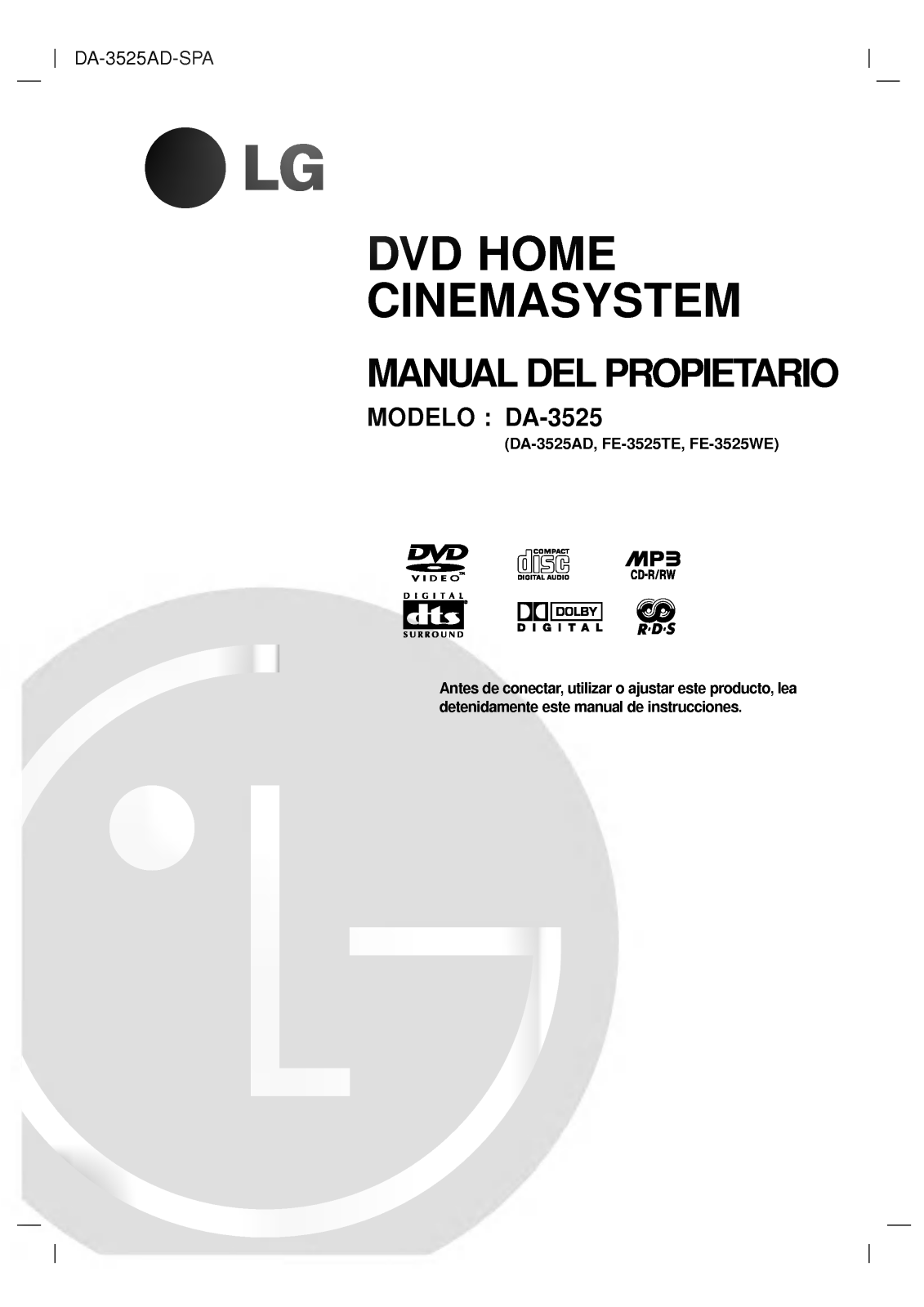 LG DA-3525AD User Manual