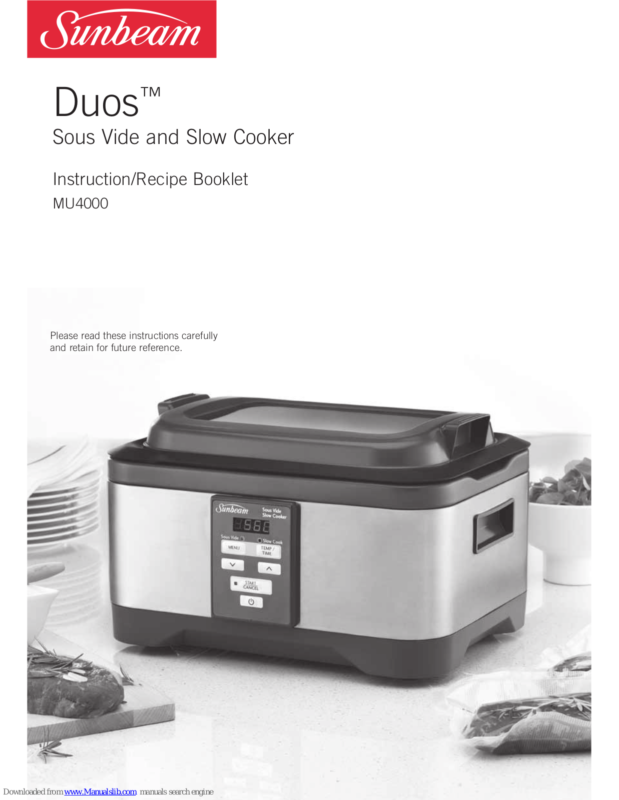 Sunbeam Duos MU4000 Instruction/recipe Booklet