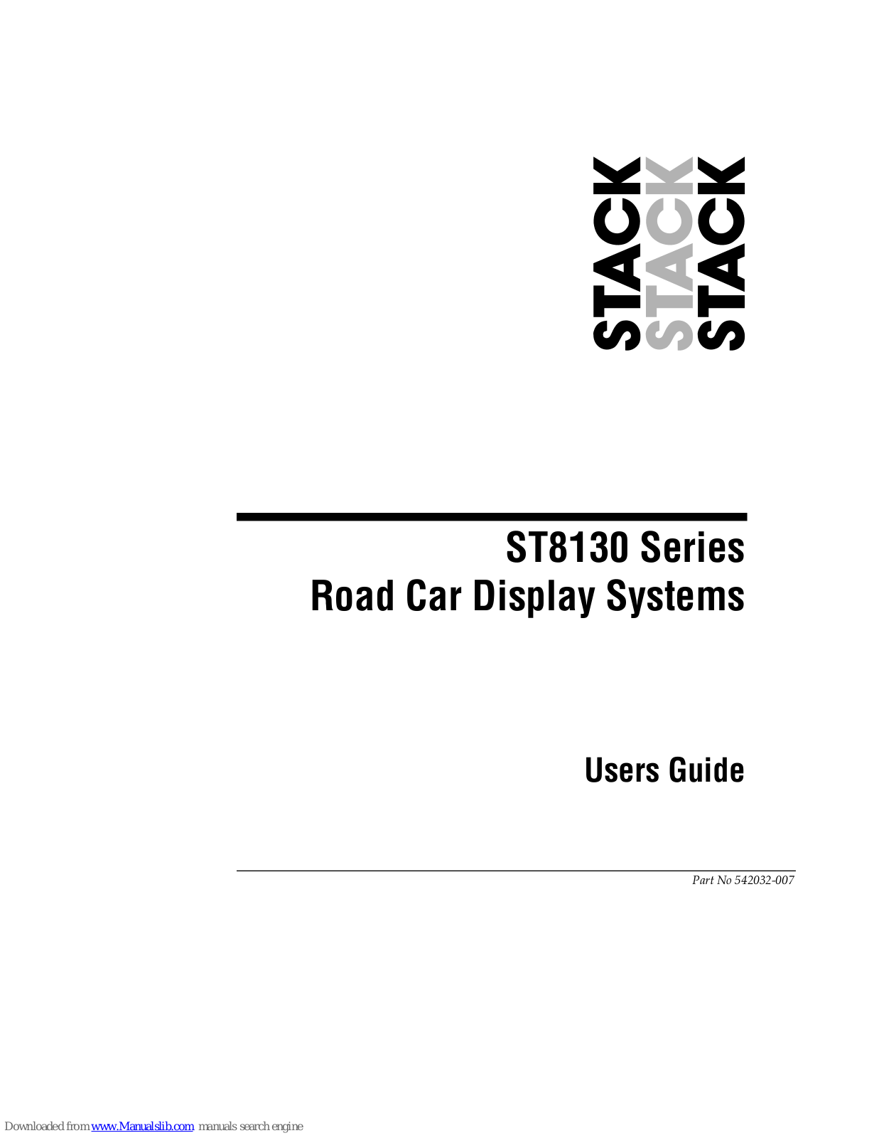 Stack st8130 series User Manual