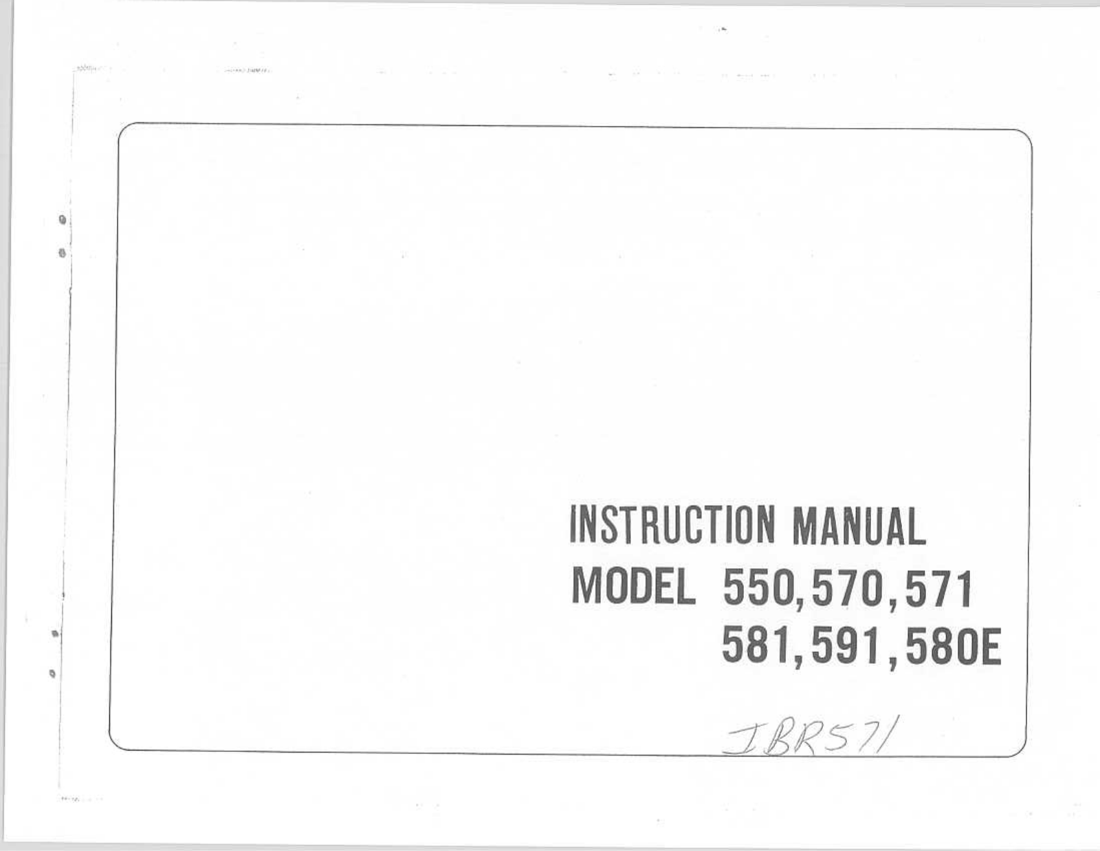 RICCAR 591 Owner's Manual