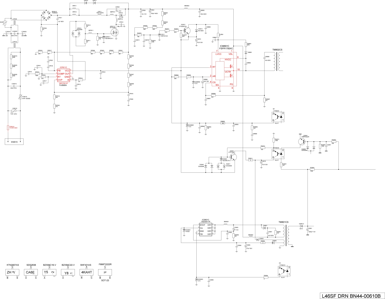 Samsung BN44-00610B PSU Schematic