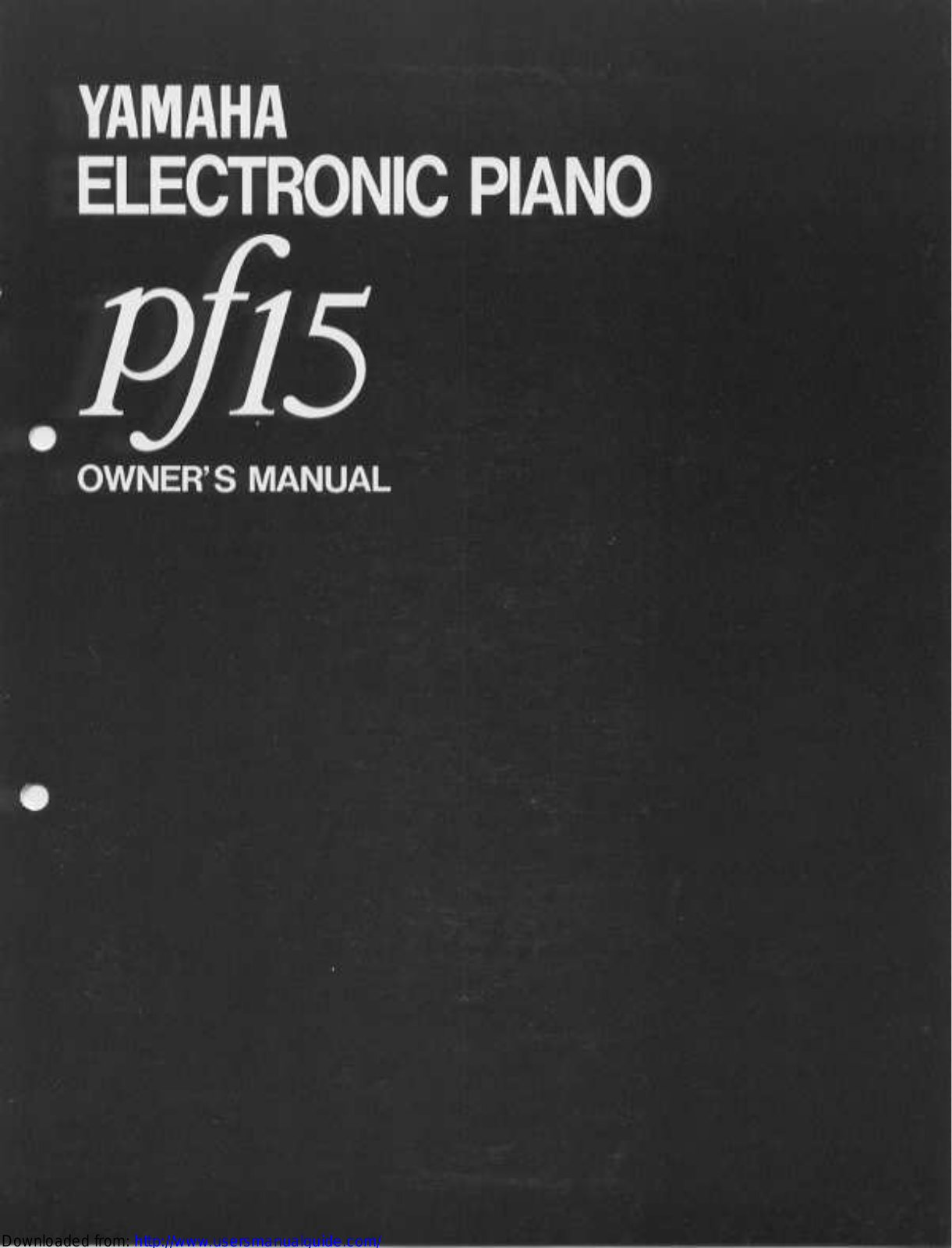 Yamaha Audio pf15 User Manual