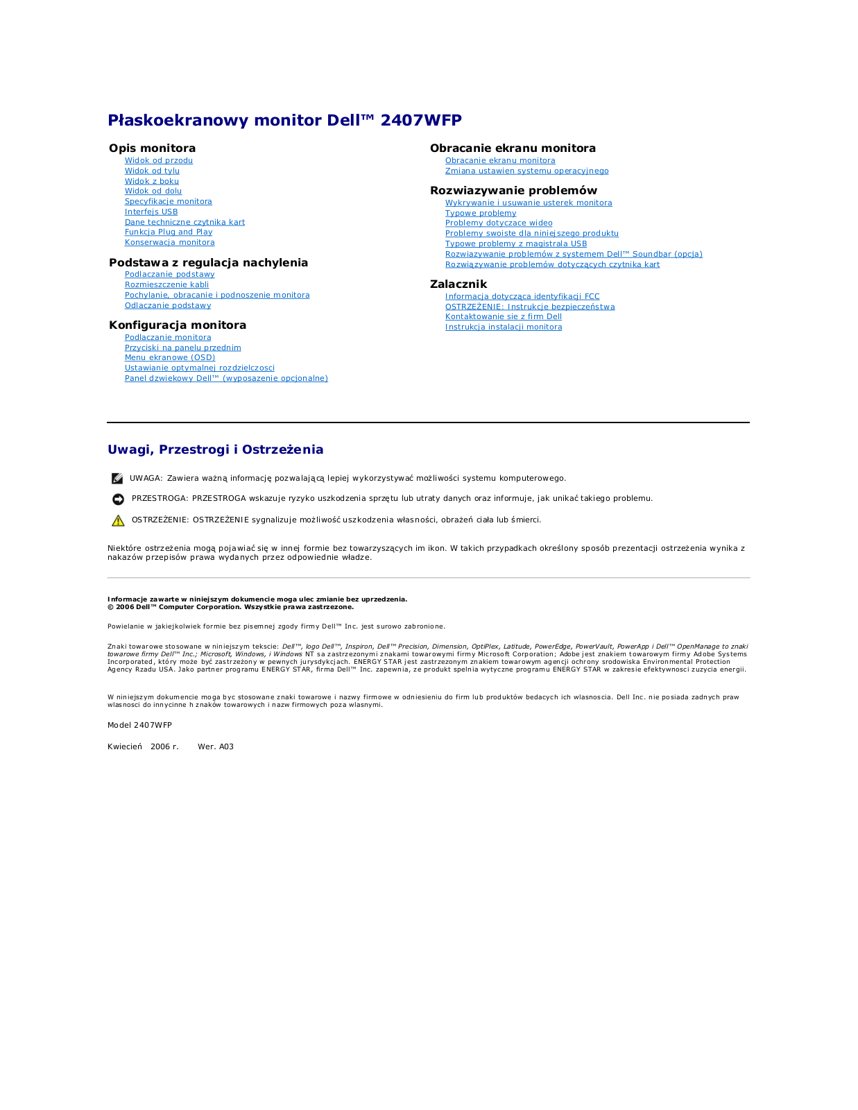 Dell 2407WFP User Manual