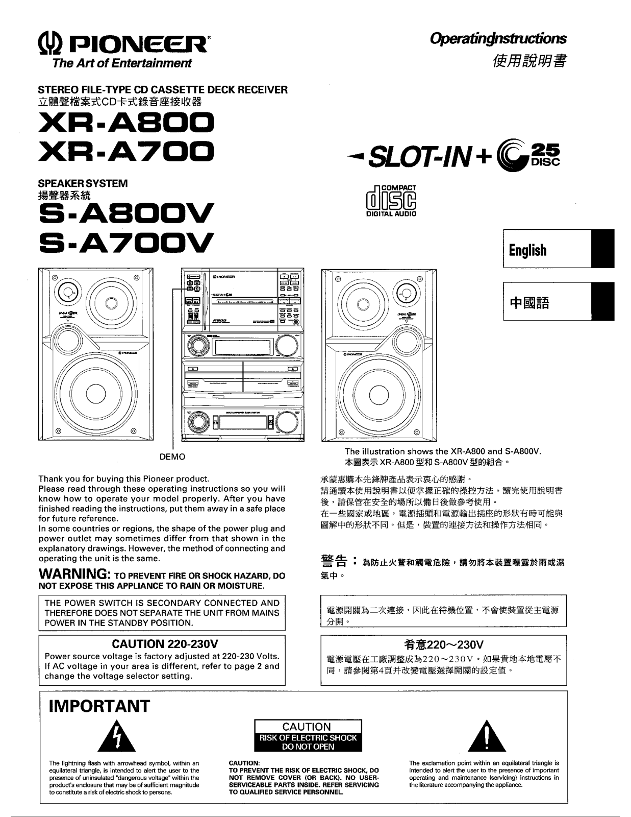 Pioneer S-A700V User Manual