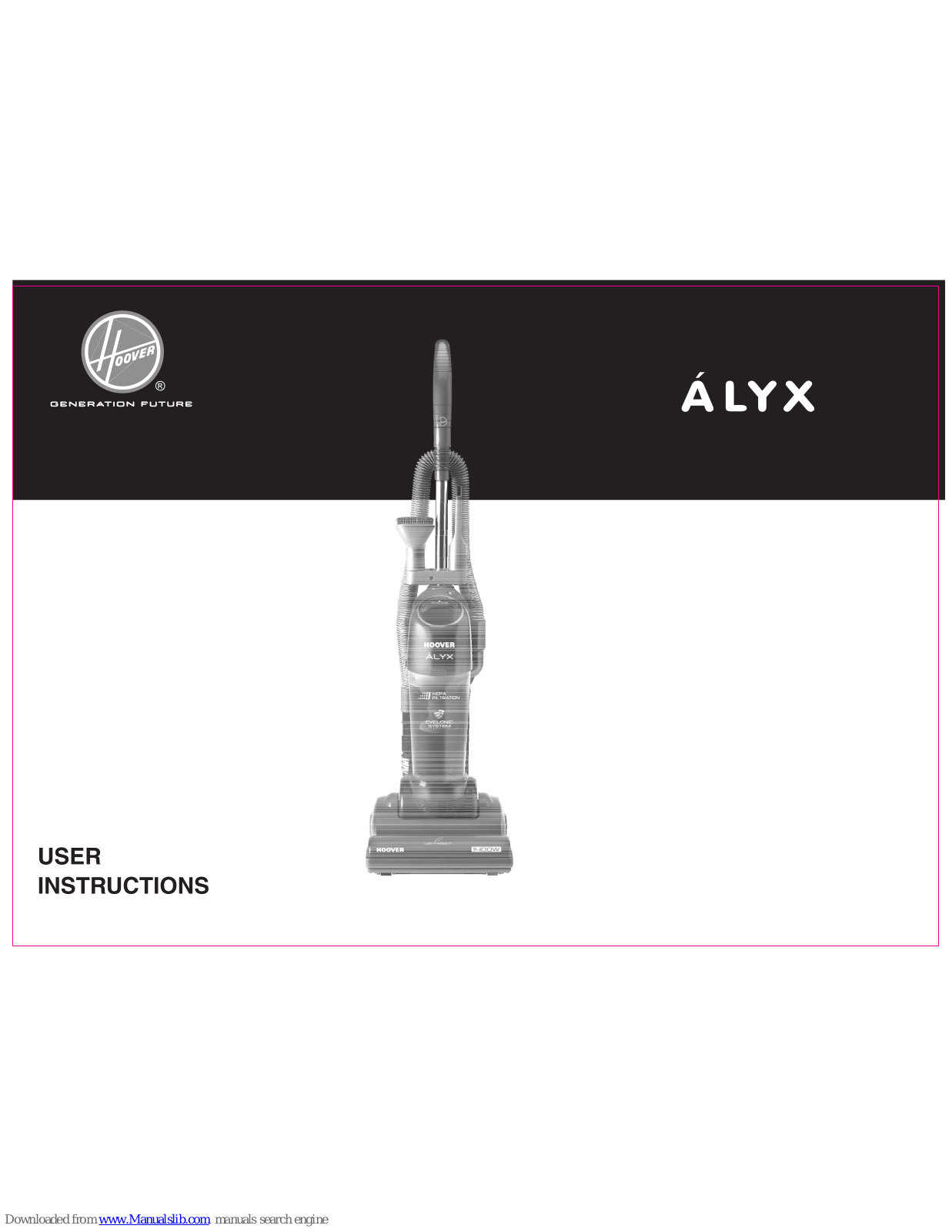 Hoover ALYX User Instructions