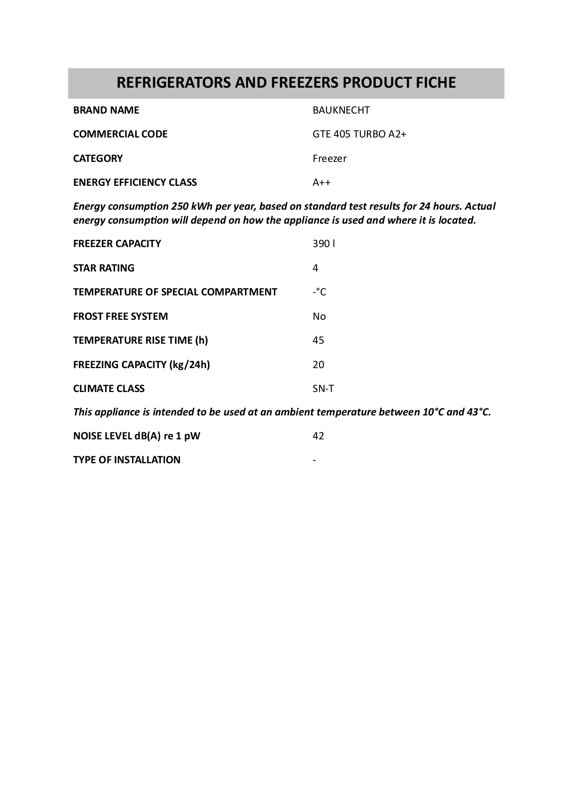 Whirlpool GTD 3160 A, GTE 405 TURBO A2 Product Sheet