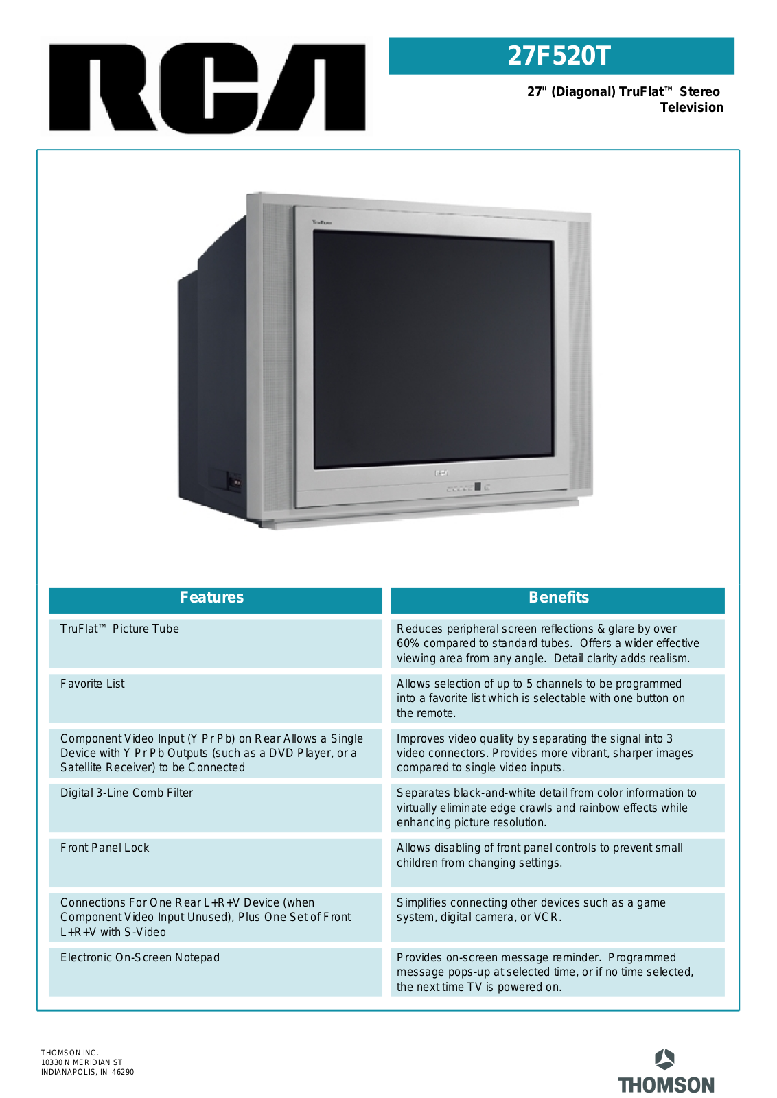 RCA 27F520T User Manual