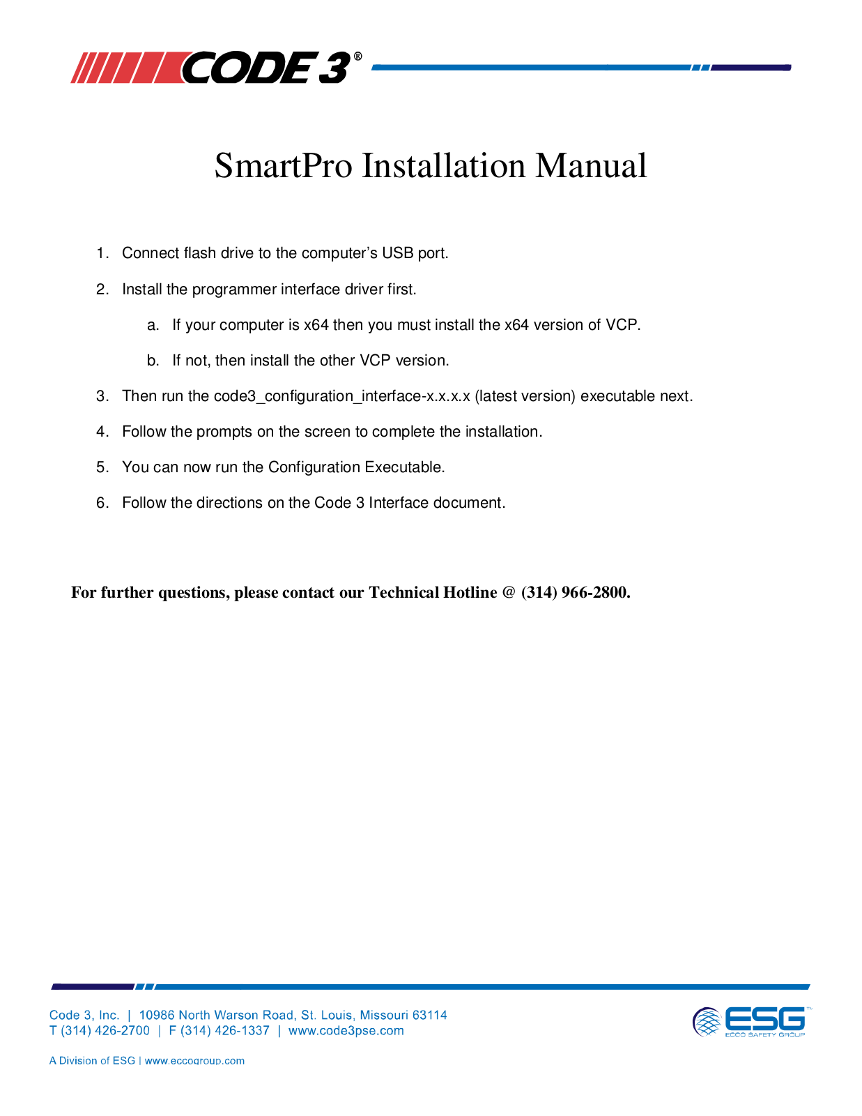 Code 3 SmartPro User Manual