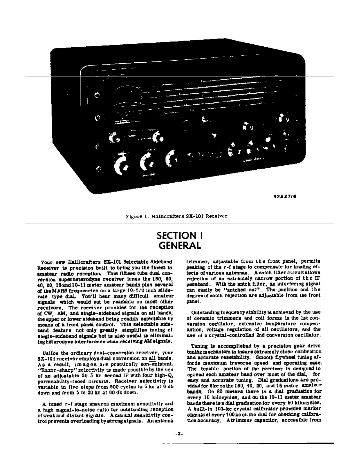 HALLICRAFTER SX-101 MARK-2 User Manual