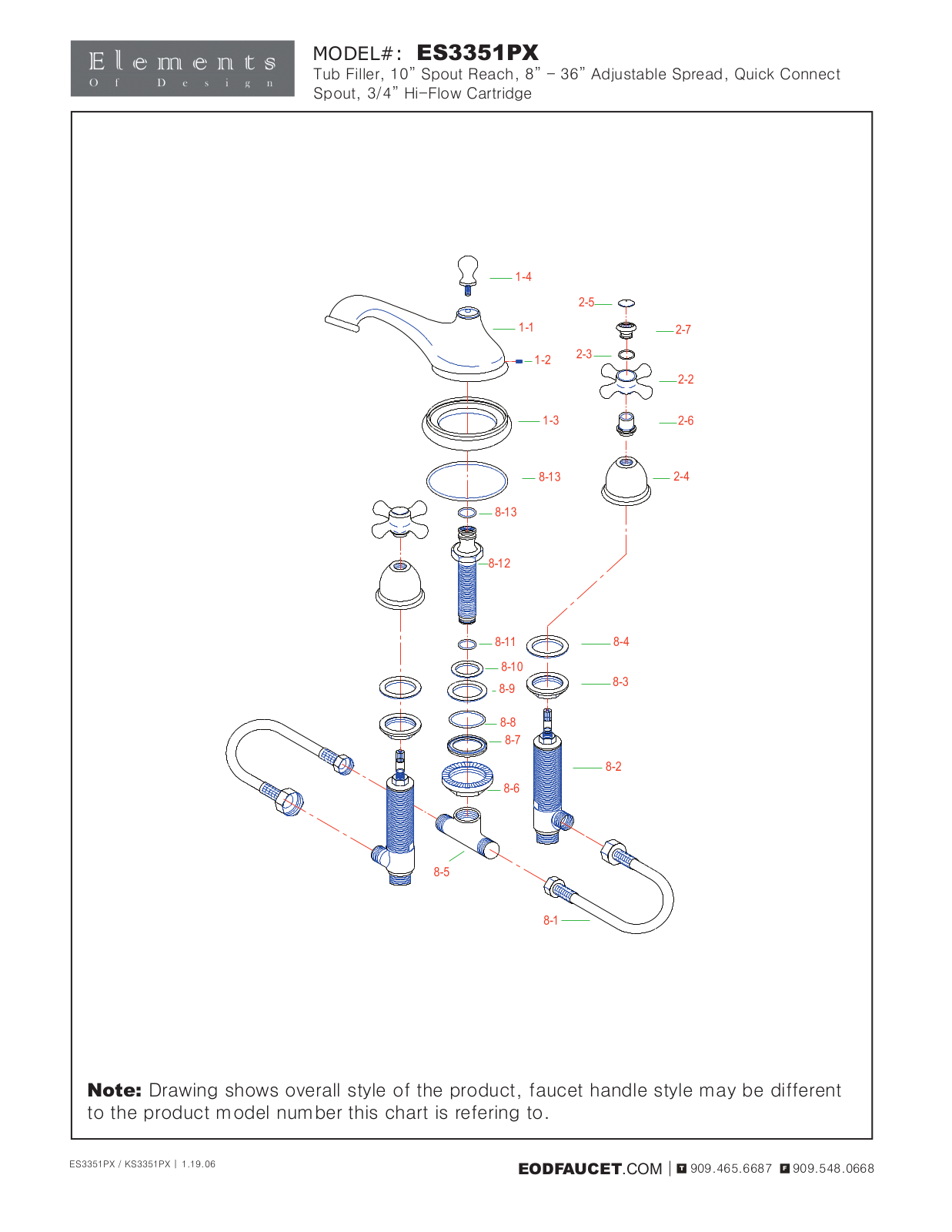 Elements of Design EDE1099 Service Parts - ManualMachine.com