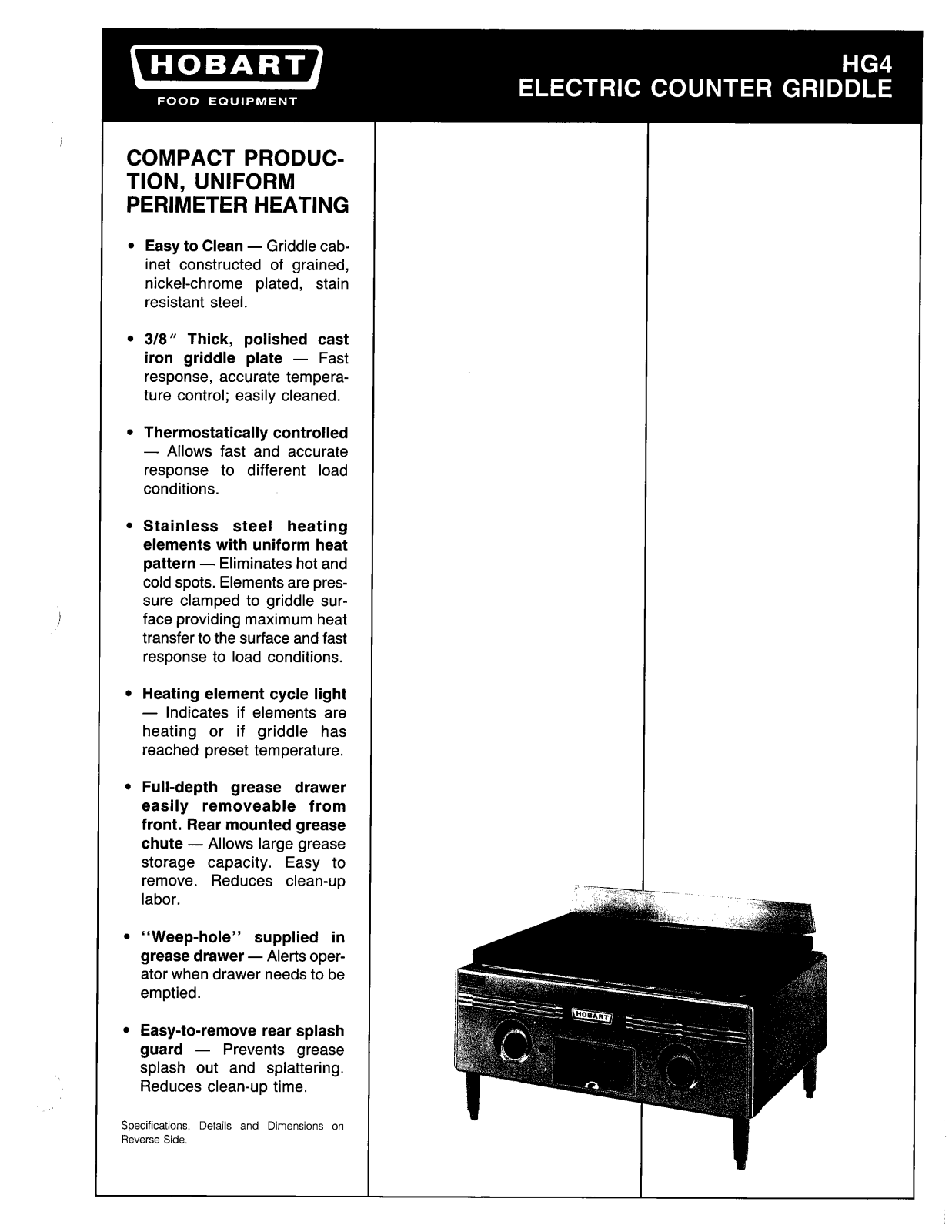 Hobart HG4 User Manual