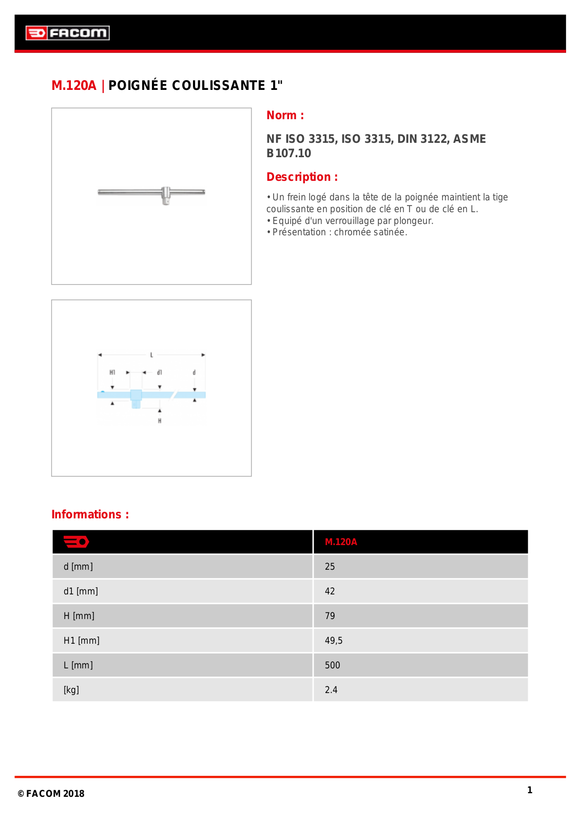 Facom M.120A Specification - ManualMachine.com