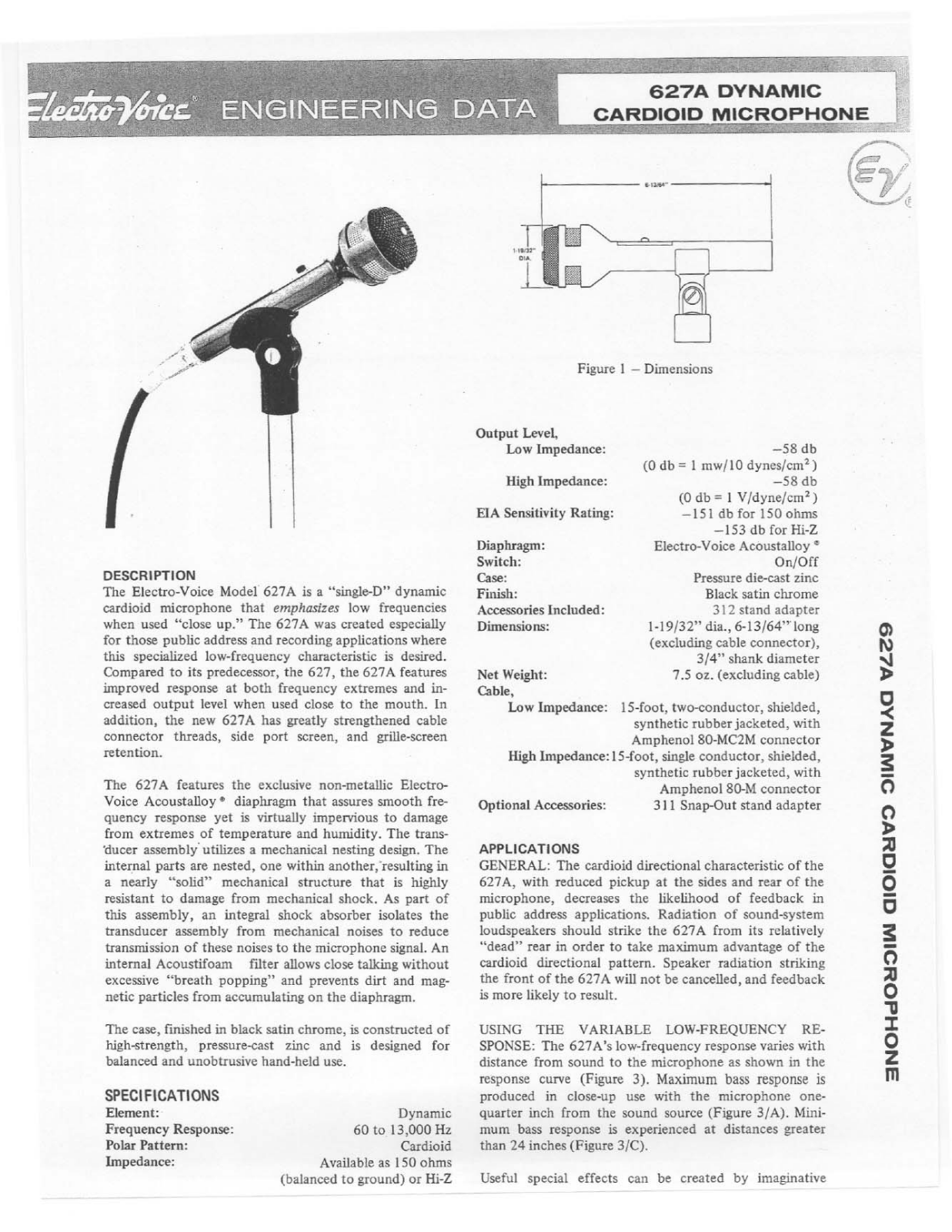 Electro-voice 627A DATASHEET