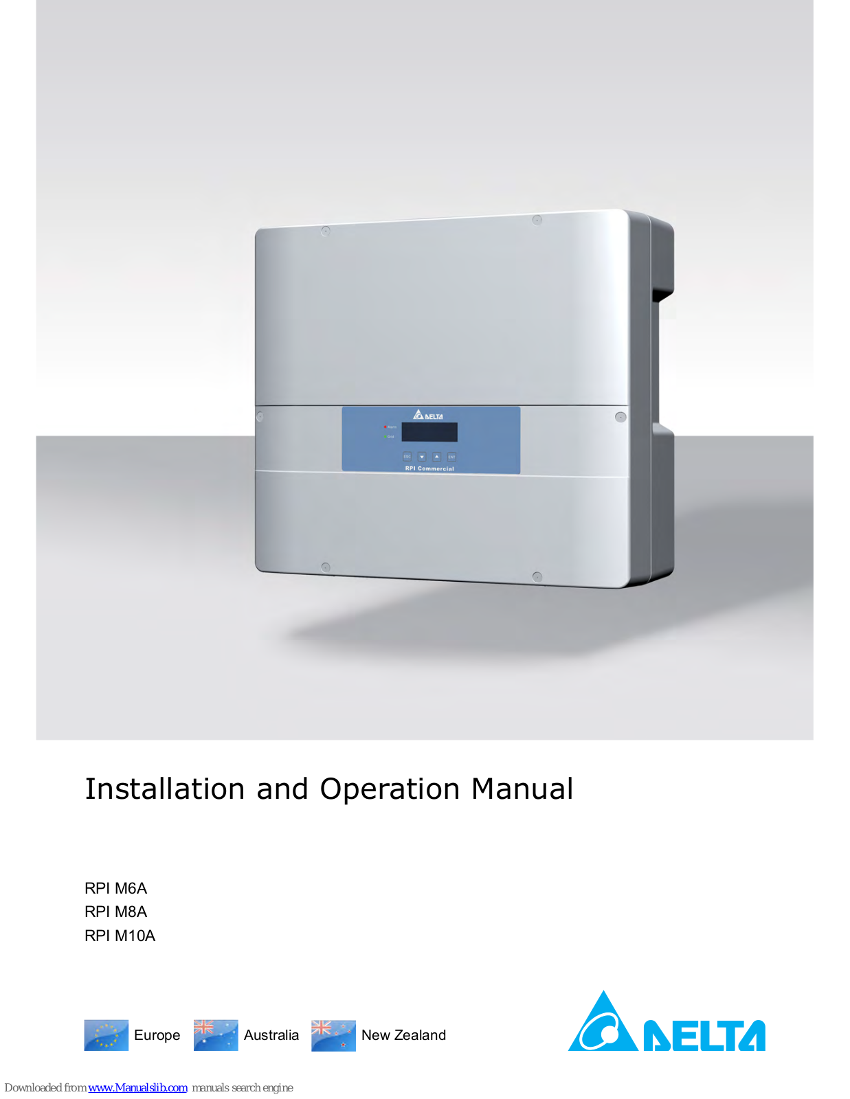 Delta Electronics RPI M6A, RPI M8A, RPI M10A Installation And Operation Manual