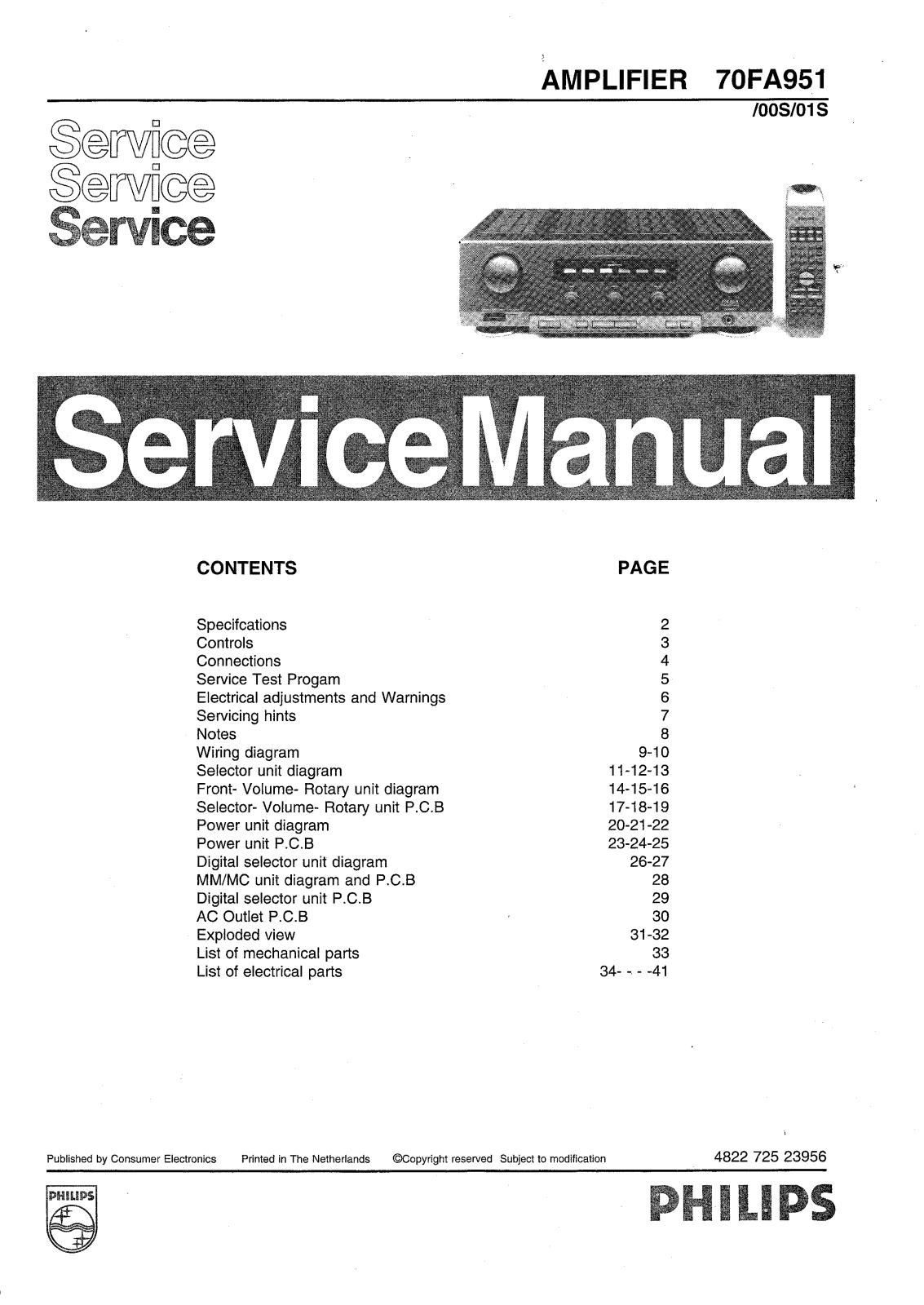 Philips FA-951 Service manual