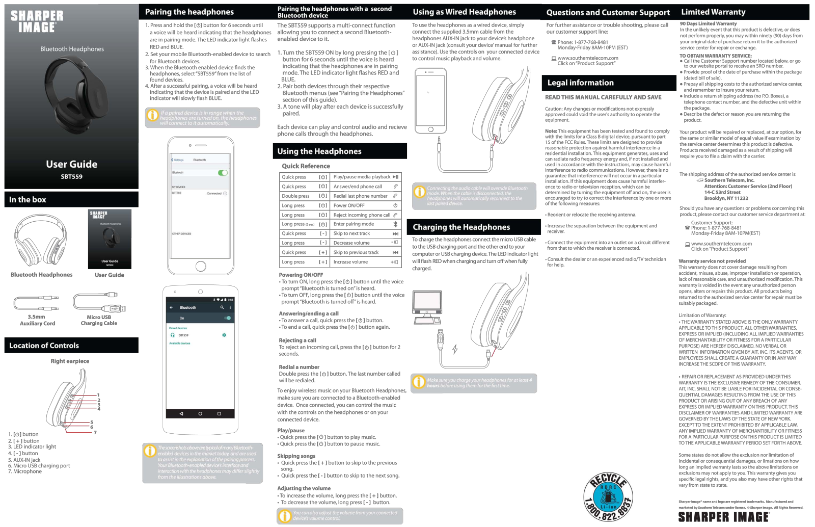 Sharper image SBT559 User Manual