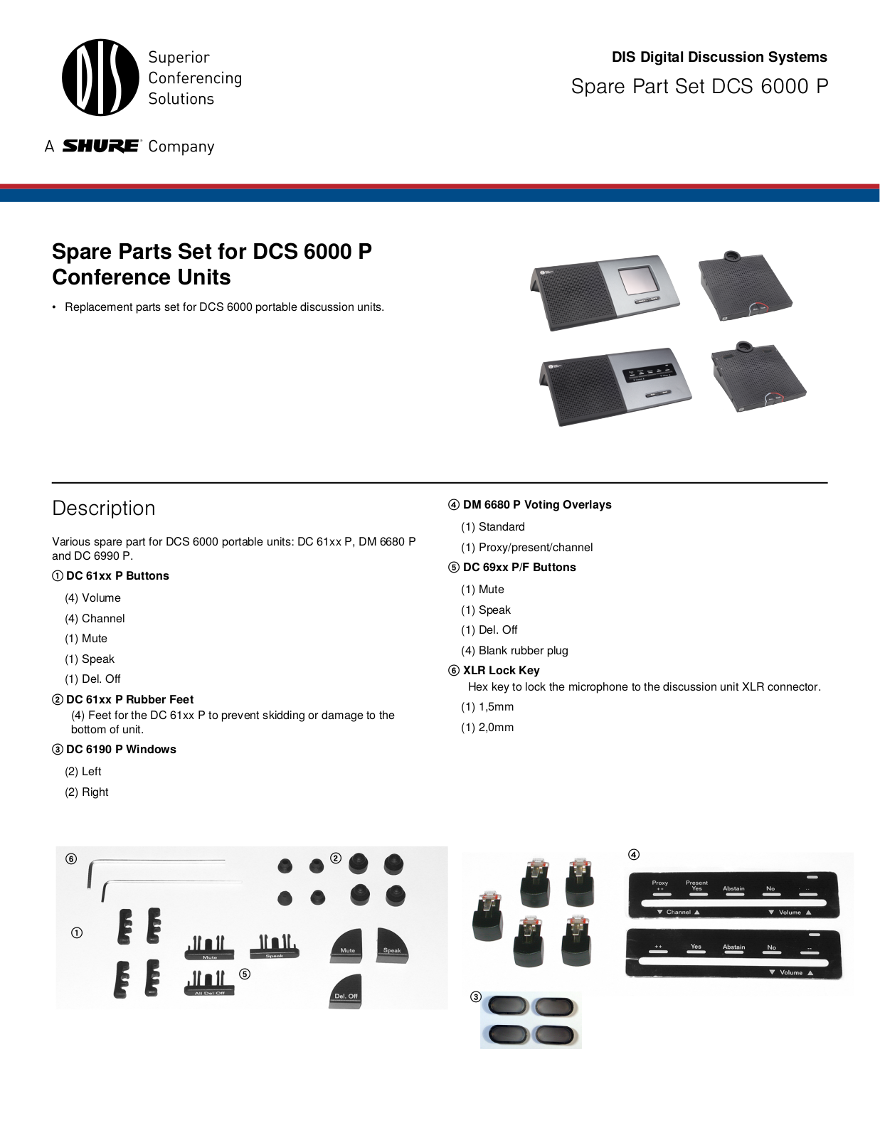 Shure DCS 6000 P Specification Sheet