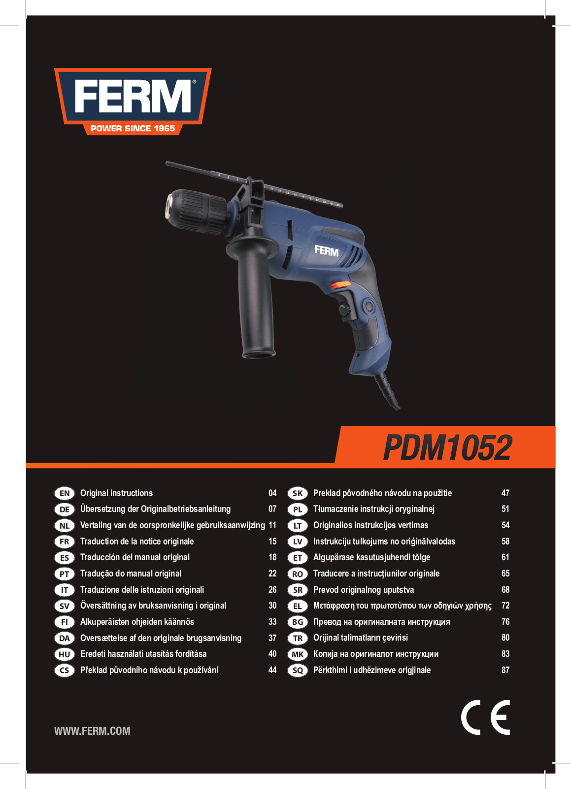 Ferm PDM1052 operation manual