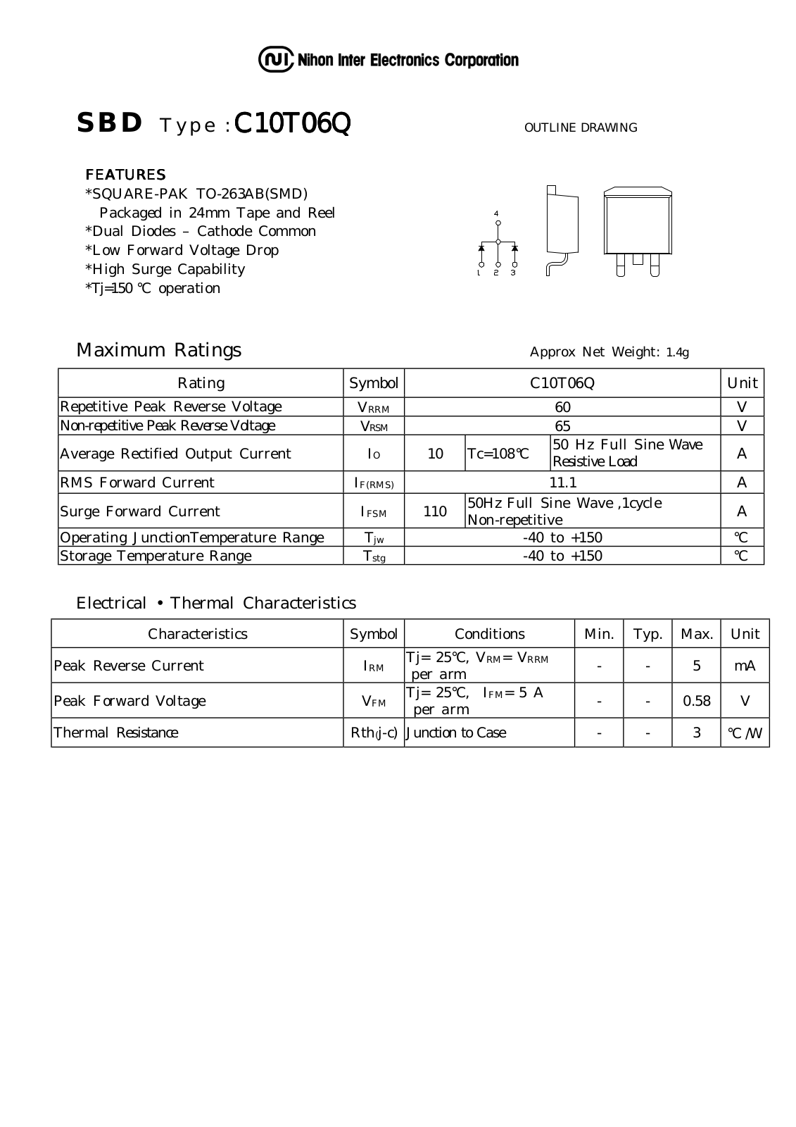 Datasheet C10T06Q Datasheet (NIHON) - ManualMachine.com