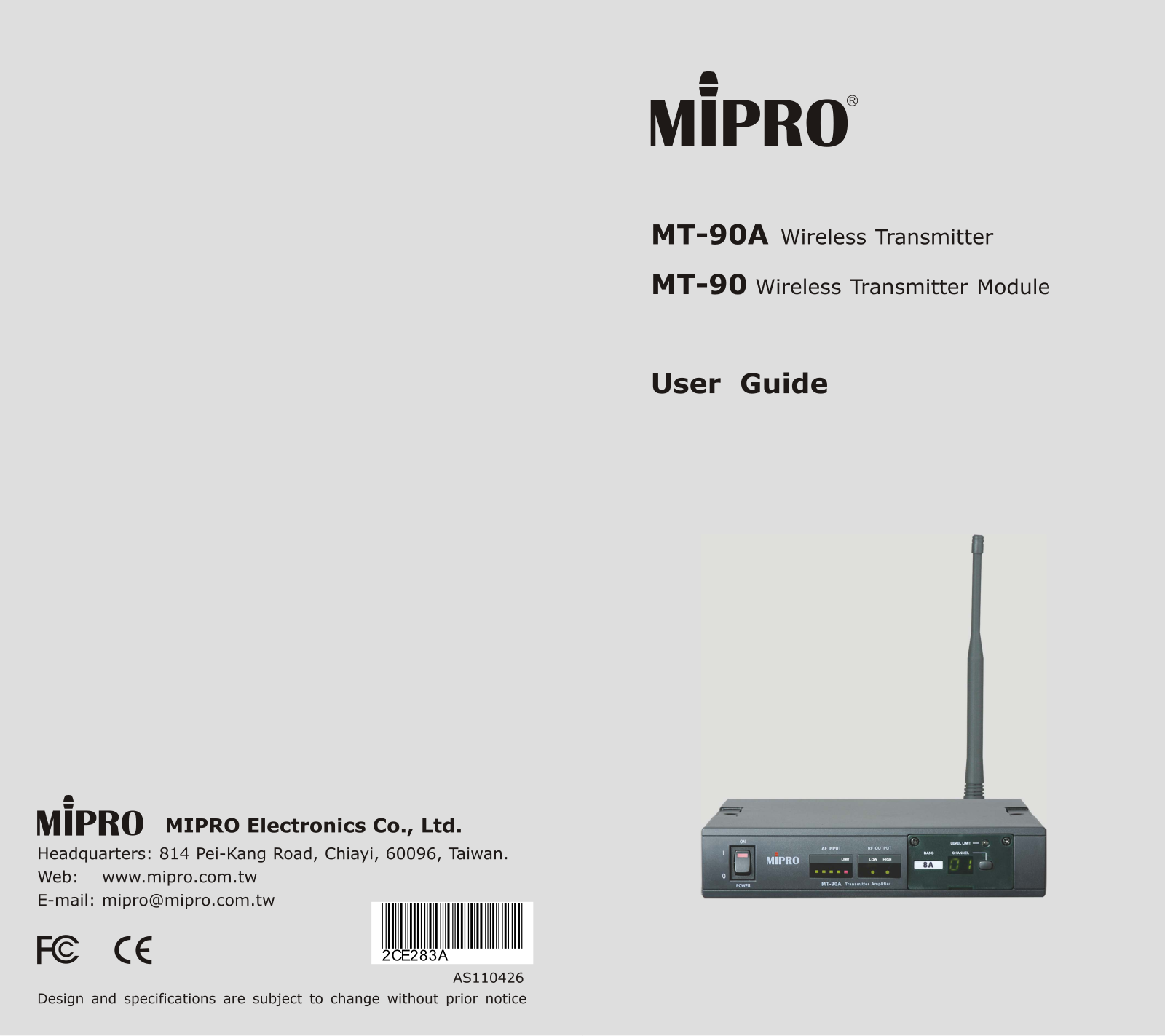 Mipro Electronics Co MT90A Users manual