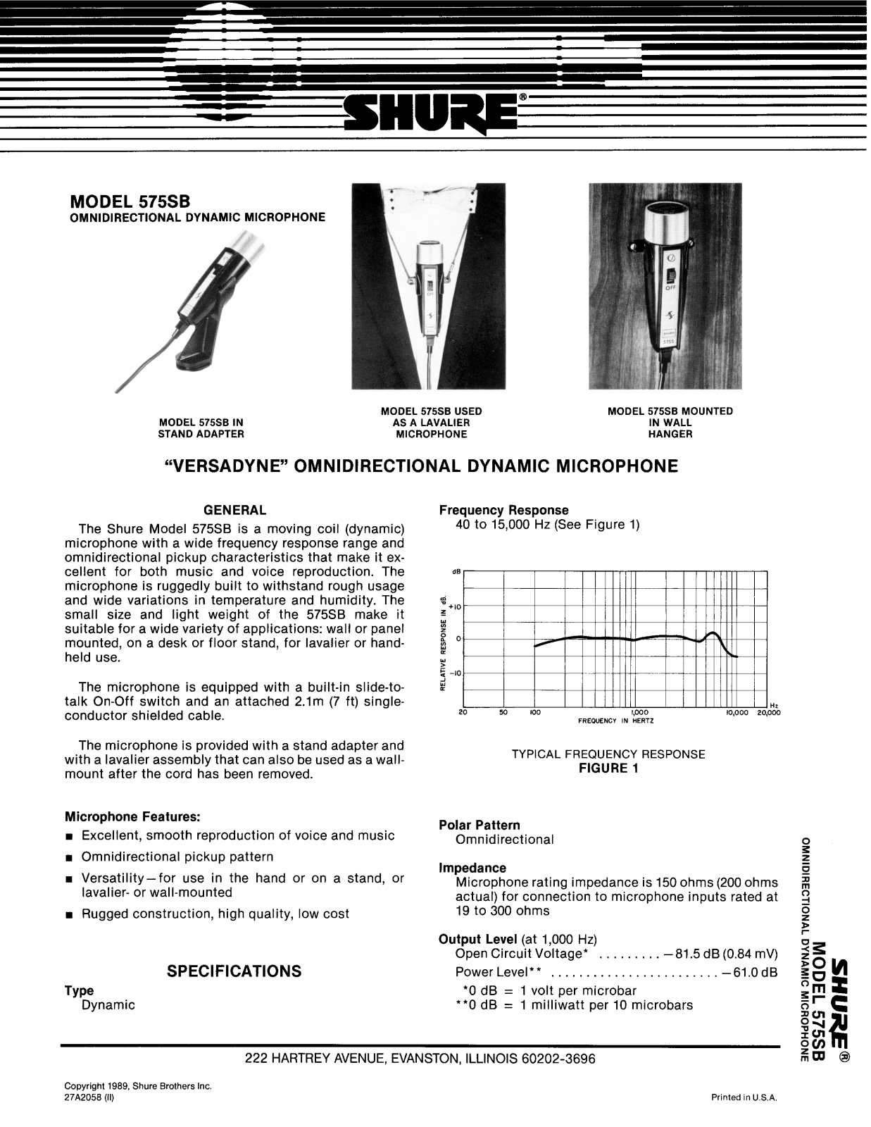 Shure 575SB User Guide