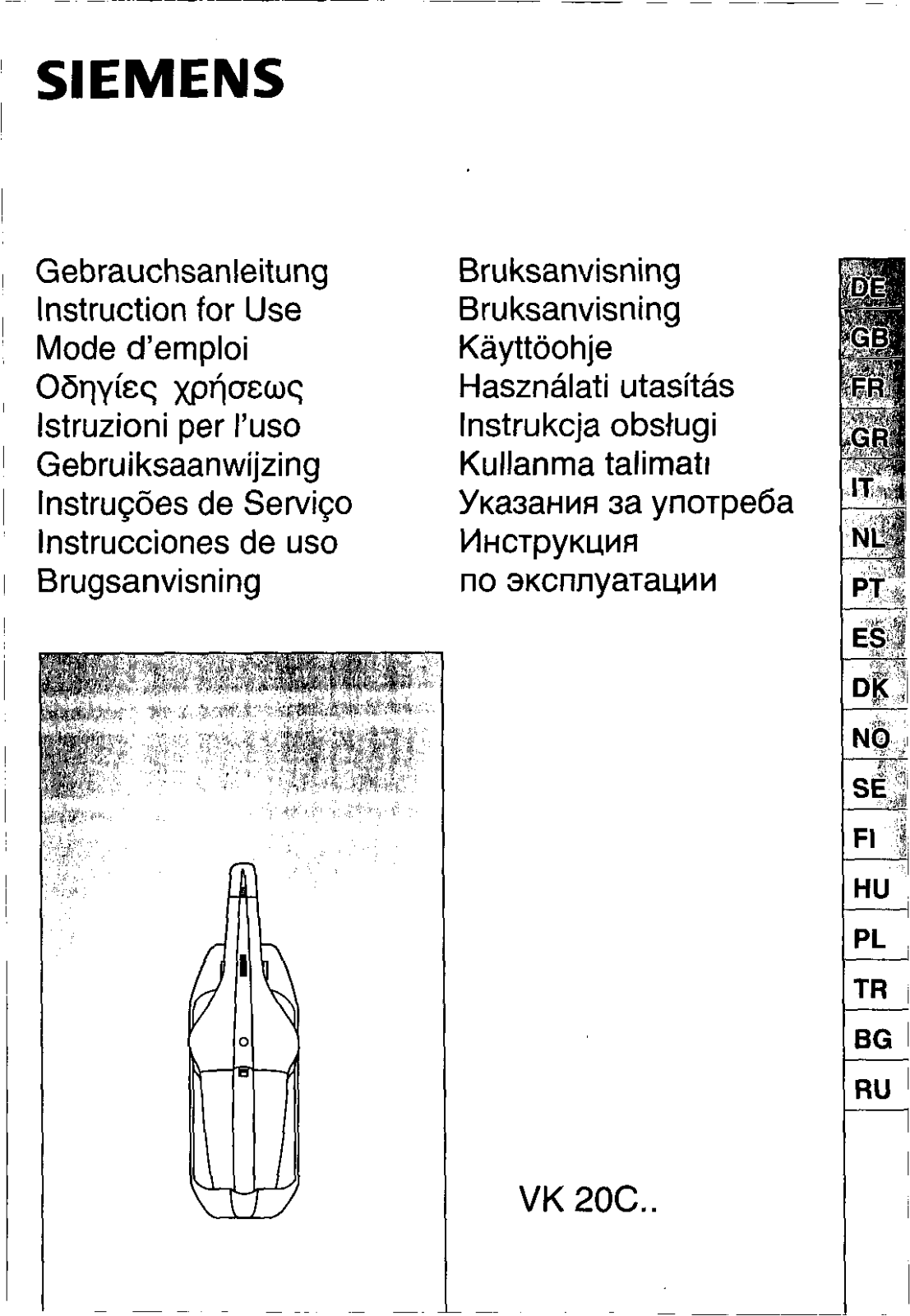 SIEMENS VK20C01 User Manual